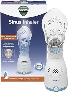 Vicks Personal Sinus Steam Inhaler, Fast Cough, Congestion, Sinus Relief. Targeted Steam Relief with Soft Face Mask. Even More Relief when used with Vicks VapoPads