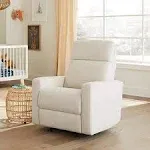 Nurture& The Glider Premium Power Recliner Nursery Glider Chair with Adjustable Head Support Upholstery: Ivory