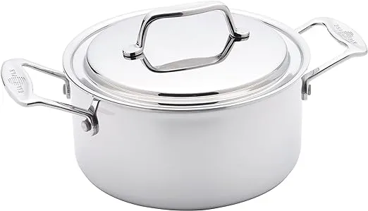 USA Pan Cookware 5-Ply Stainless Steel 3 Quart Stock Pot with Cover,