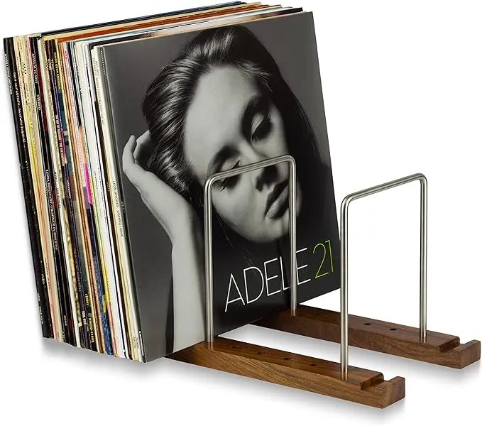 Optage Audio Vinyl Record Storage Record Holder with Now Playing Stand