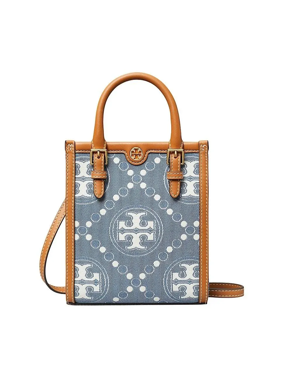 Tory Burch Mini T Monogram Denim Tote