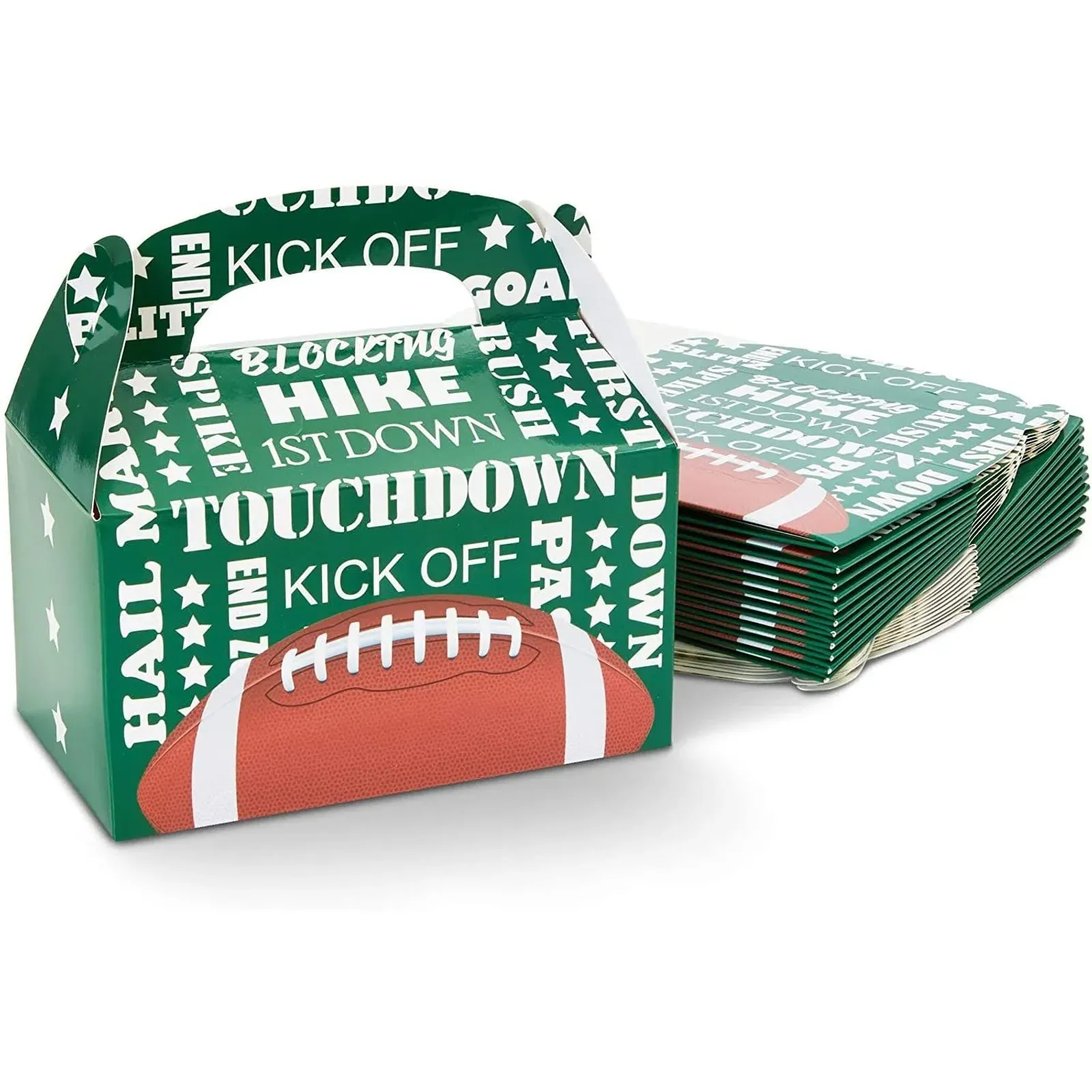 Football Gift Treats Boxes with Handles for Boys Kids Game Day Party