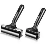 2pcs Rubber Roller Brayer Rollers Hard Rubber 3.8 and 2.2 inch for Printmaking (Black) by HRLORKC