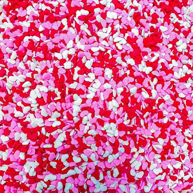 Sprinkle Deco Valentine Red, White & Pink Heart Shapes Edible Sprinkles for Cakes ...