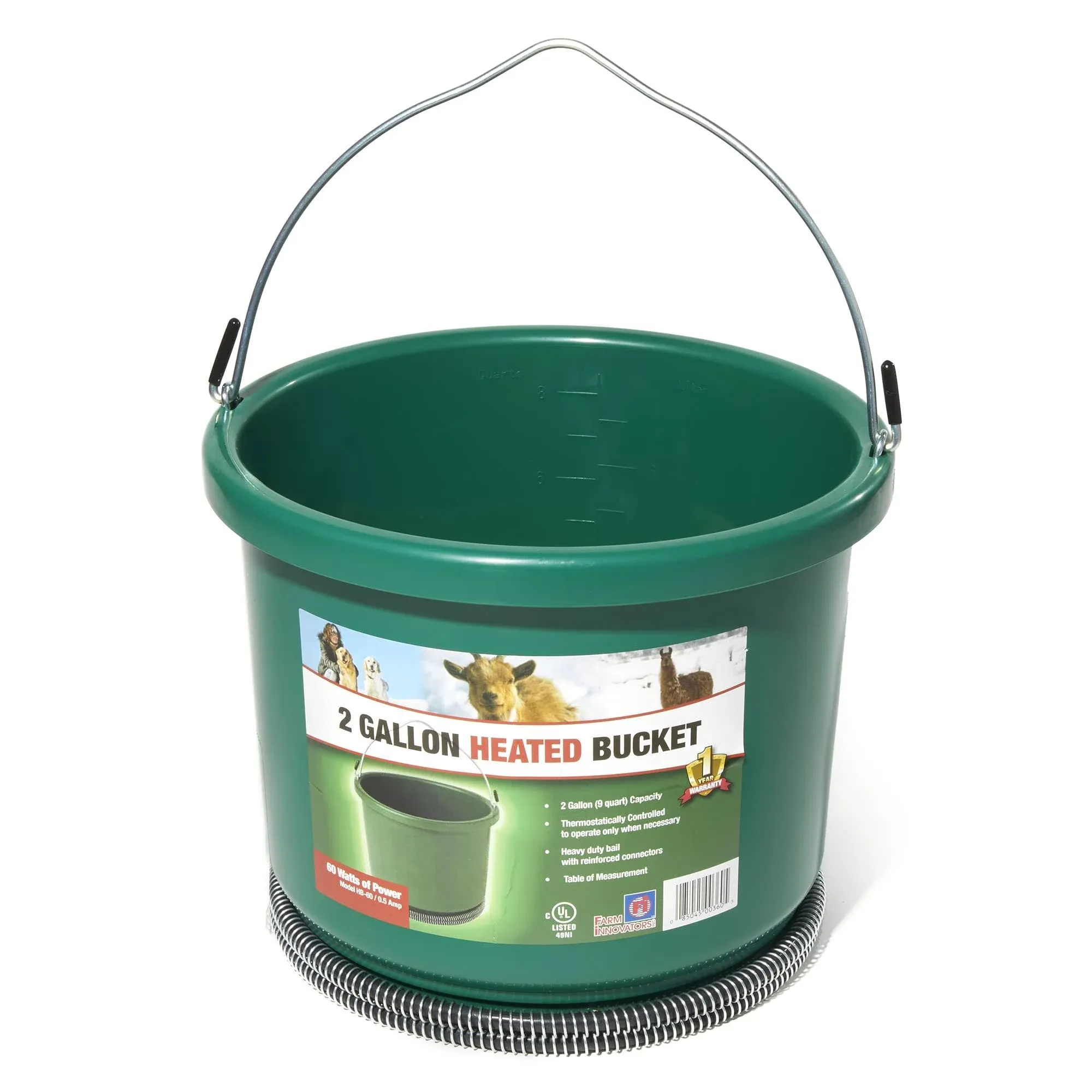 Farm Innovators Heated Plastic Bucket - 2 Gal