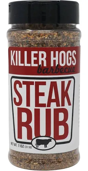 Killer Hogs Steak Rub | Championship BBQ and Grill Seasoning for Beef, Steak, Burgers, and Chops | Salt, Pepper, Herbs, and Spices | 11 Ounces