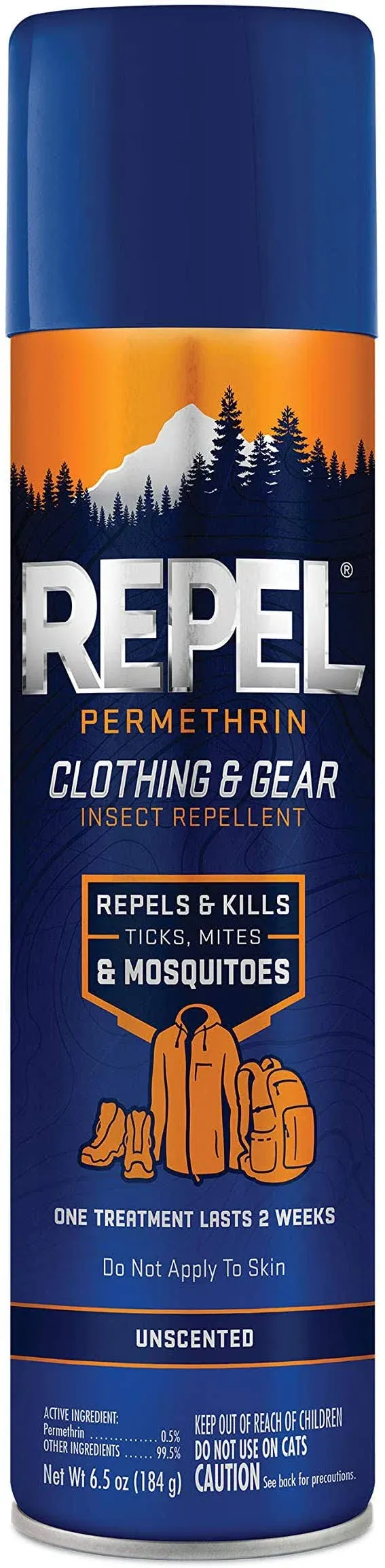 Repel Permethrin Clothing & Gear Insect Repellent, Use on Outdoor Gear, Tents and Sleeping Bags, Repels Mosquitoes, Ticks, Mites, (Aerosol Spray) 6.5 fl Ounce