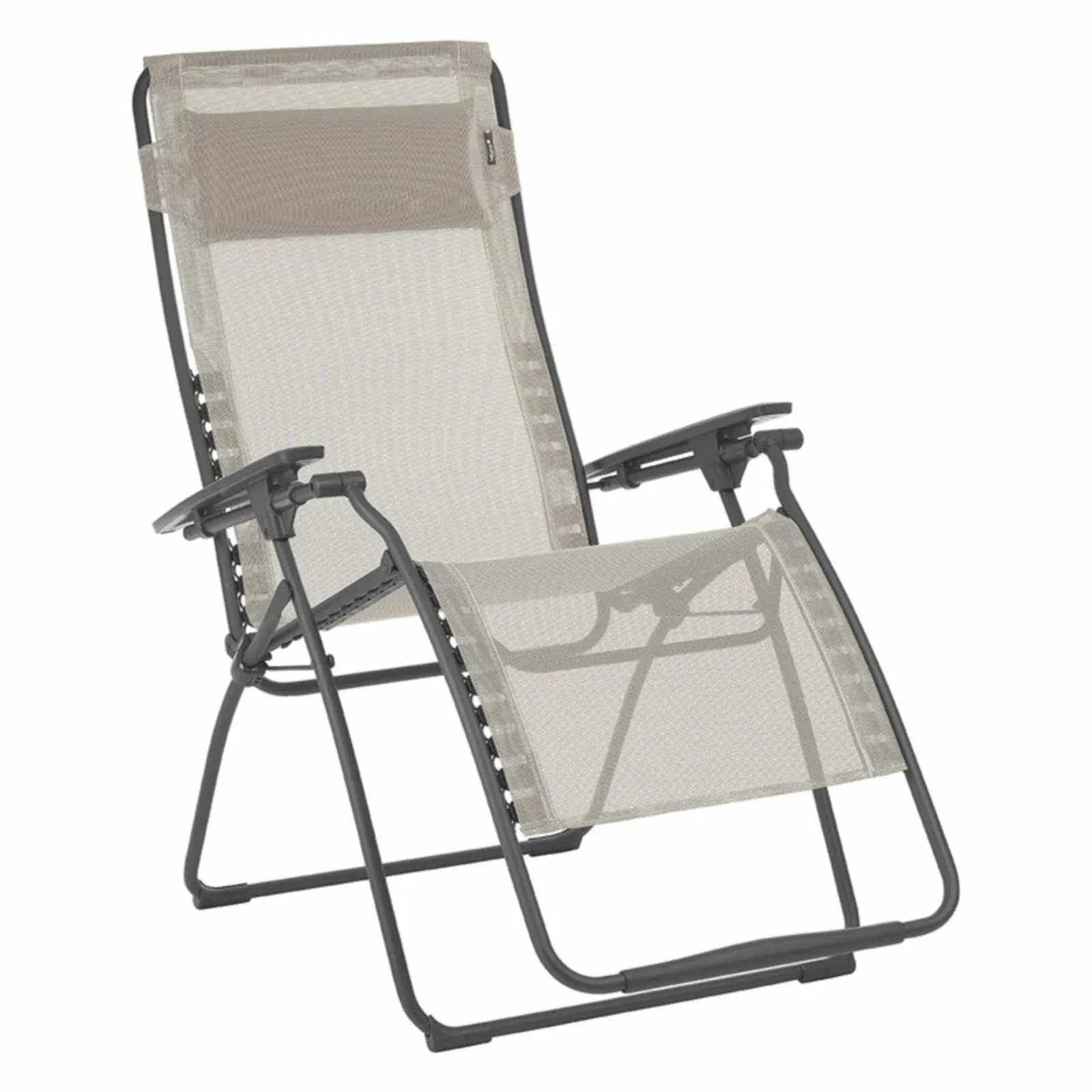 Lafuma Futura XL Zero Gravity Patio Recliner (Seigle Grey Batyline Canvas) Extra Large Outdoor Folding Lounge Chair