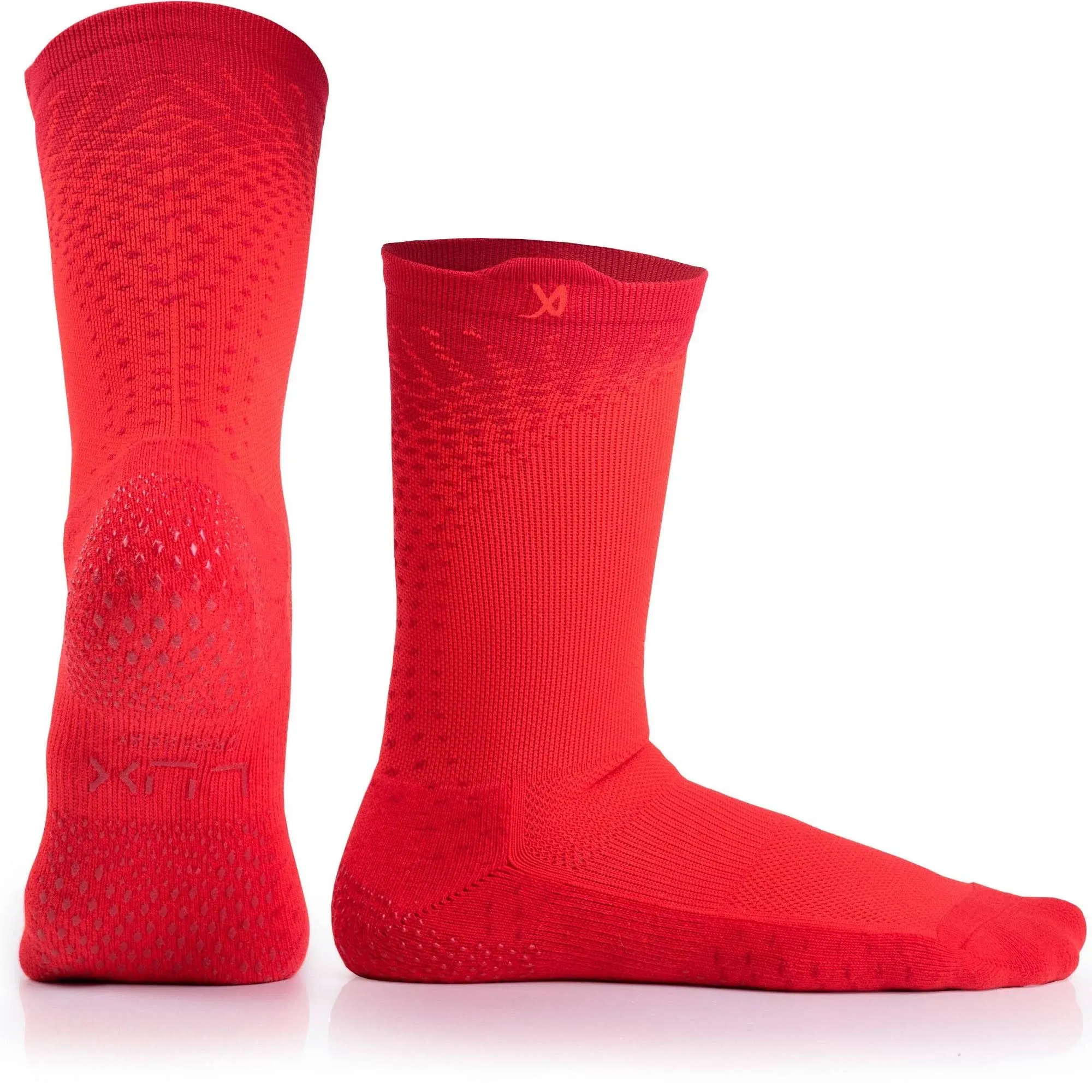 Lux Sports Performance Grip Thin Calf Socks - Red