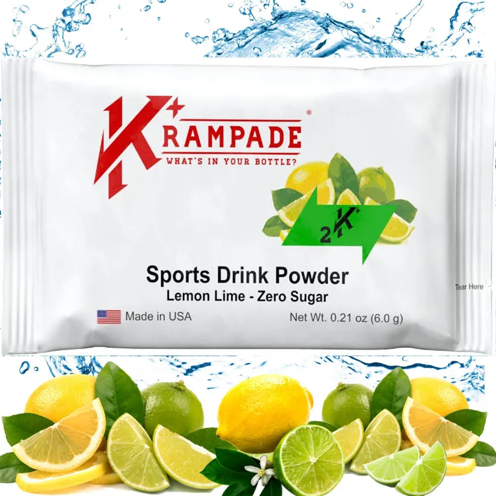 Electrolytes Powder Potassium Supplement - 2000 mg K+, 2X More Than Coconut Water | Cramp Relief and Prevention | Hydration Powder Packets