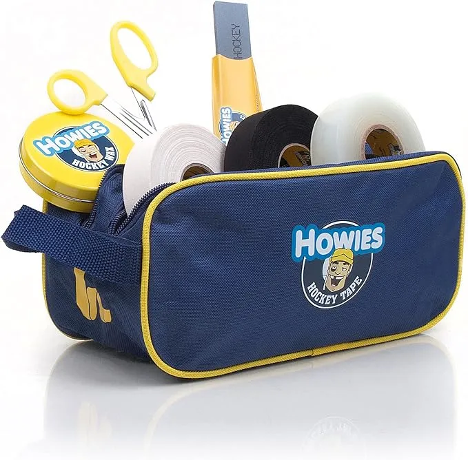 Howies Hockey Tape Loaded Accessory Bag - Accessory Bag Loaded with 3 Rolls Tape, Scissors, Fine Skate Stone. Great Hockey Gift, Fill your Hockey Bag with all the essentials!