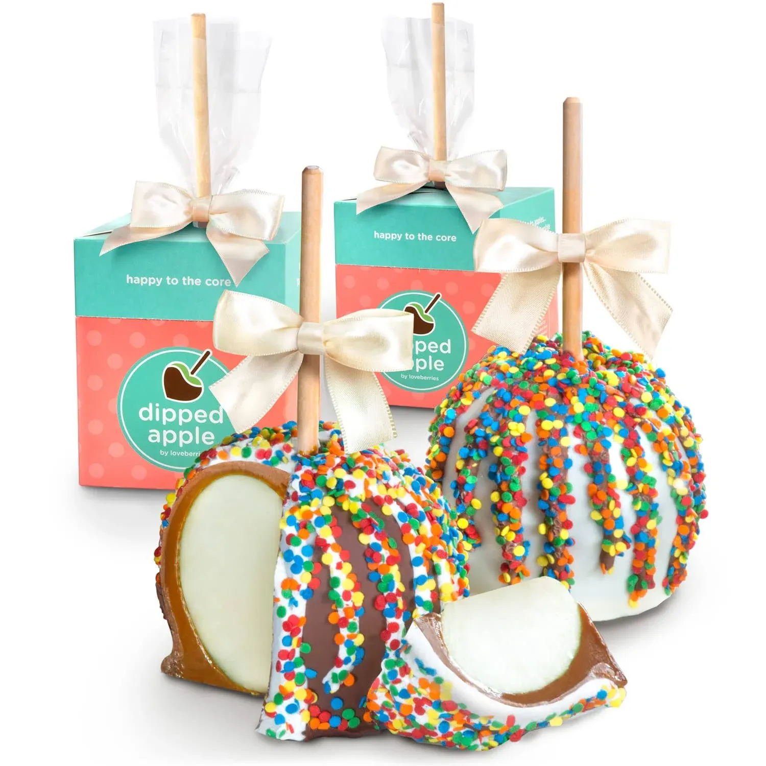 A Gift Inside Birthday Chocolate Dipped Caramel Apples Pair 2 Piece Set