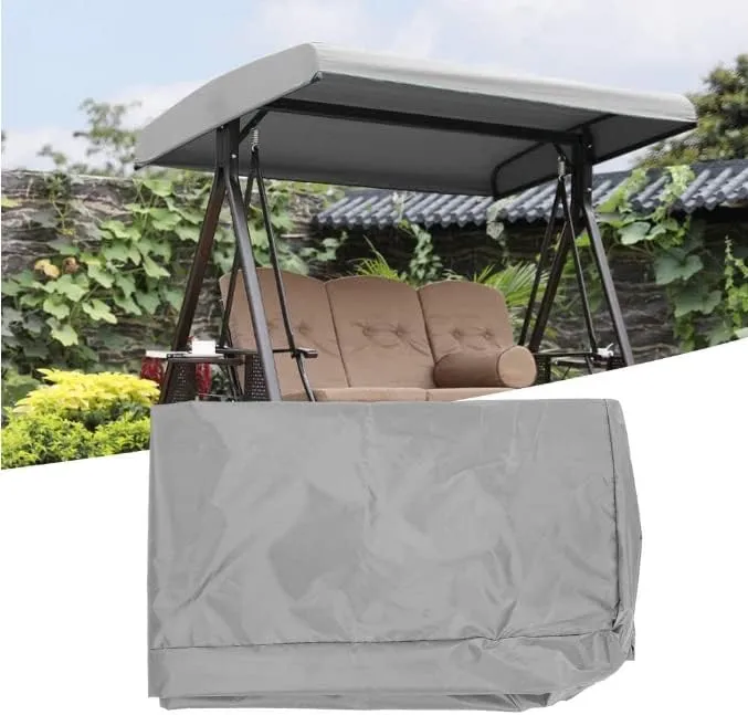 BORDSTRACT Replacement Canopy, Swing Chair Canopy Replacement Swing Canopy Cover Waterproof Garden Swing Chair Canopy Cover for Outdoor Patio Garden Poolside Balcony(Grey)