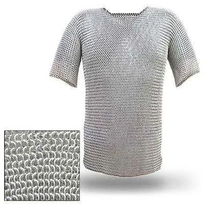 MEDIEVAL CHAINMAIL LONG SHIRT HAUBERGEON CHAIN MAIL ARMOR BUTTED REENACTMENT