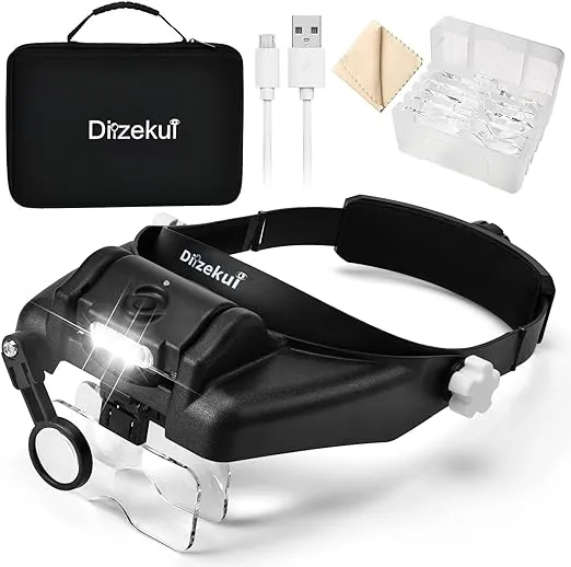 Dilzekui Magnifying Glass with Light 1x To 14x Rechargeable Magnifying Glasses