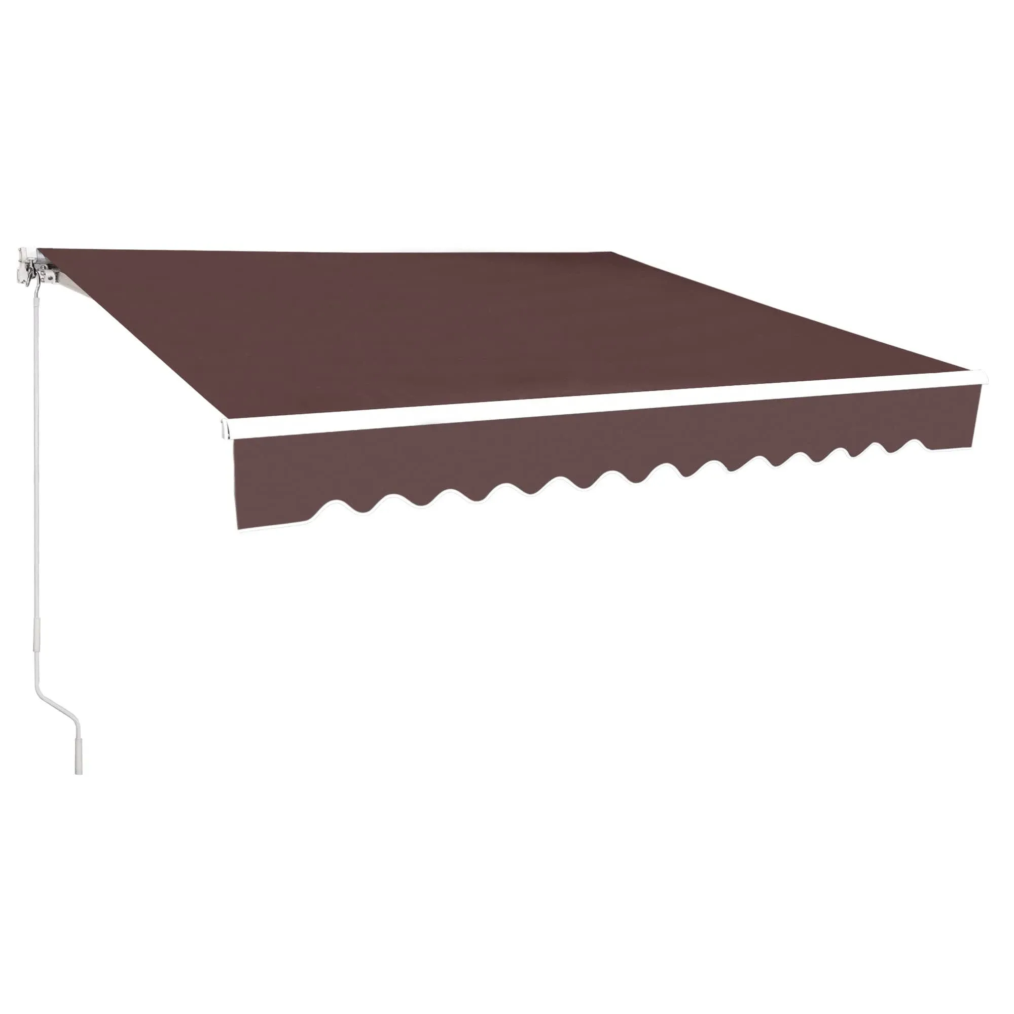 MCombo 12x10 Feet Manual Retractable Patio Door Window Awning Sunshade Shelter Outdoor Canopy, 1210 (Coffee Brown)