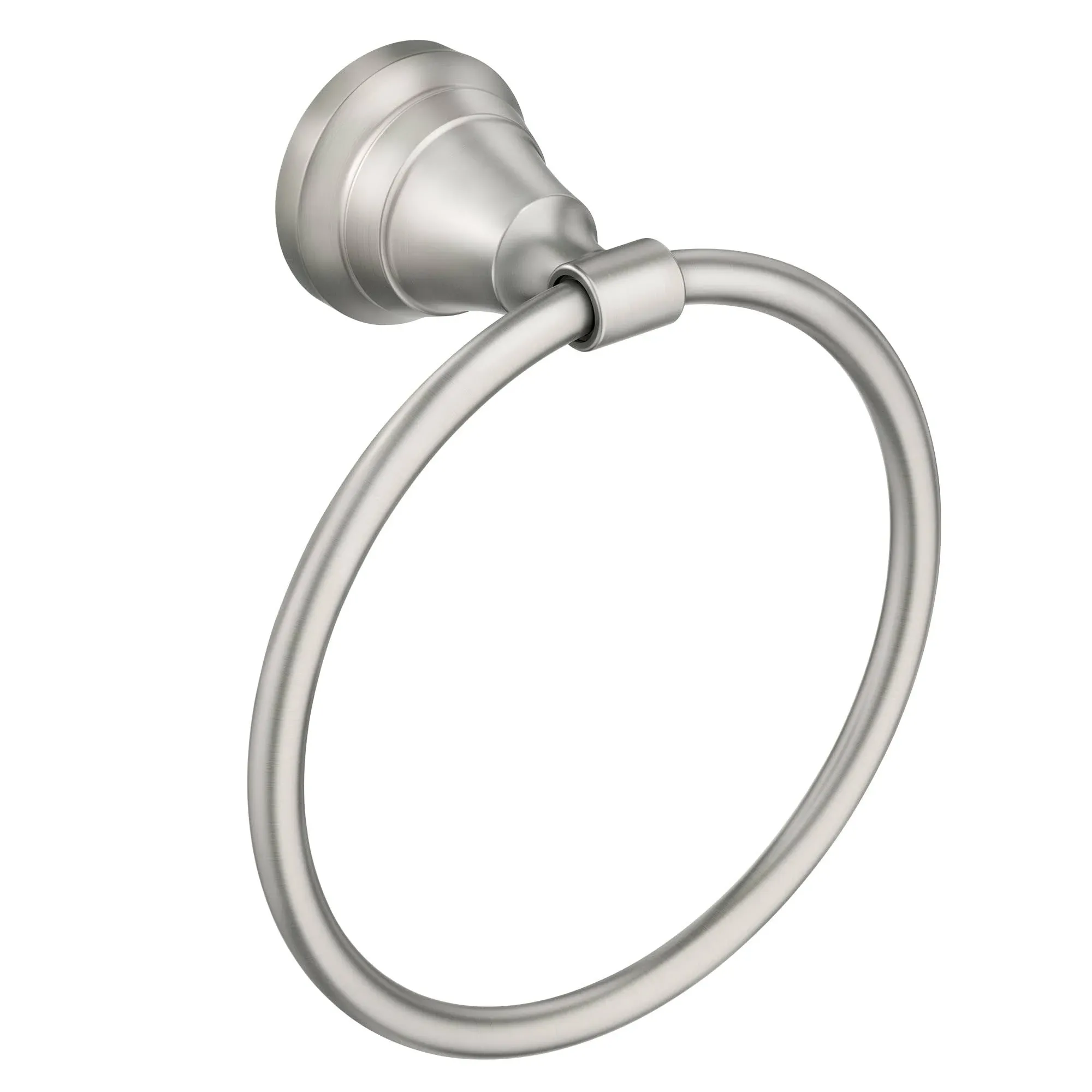 Moen Halle Brushed Nickel Moen MY0386BN Halle Single Post Bathroom Hand Towel Ring, MY0386BN