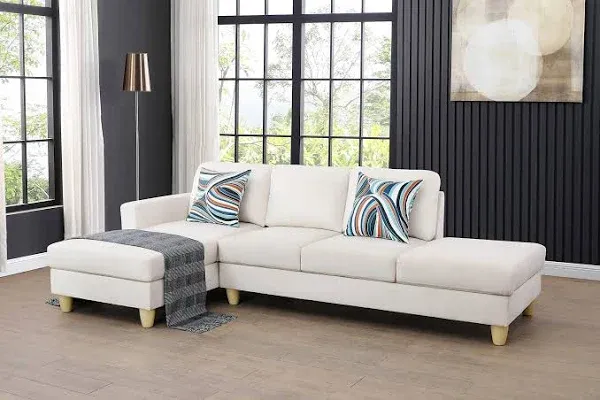 Star Home Living Jack Sectional Sofa Cream White