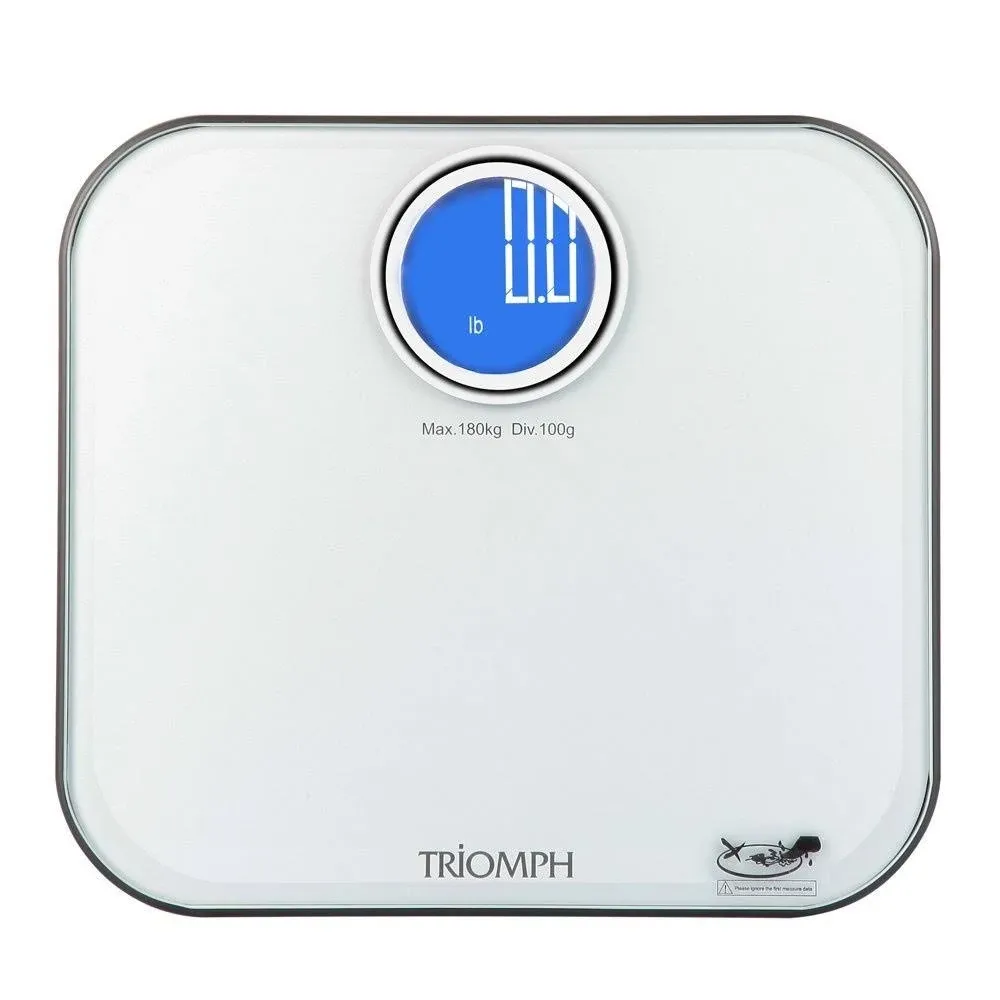 Triomph Smart Digital Body Weight Bathroom Scale with Step-On Technology, Lcd Backlit Display, 400 lbs Capacity and Accurate Weight Measurements