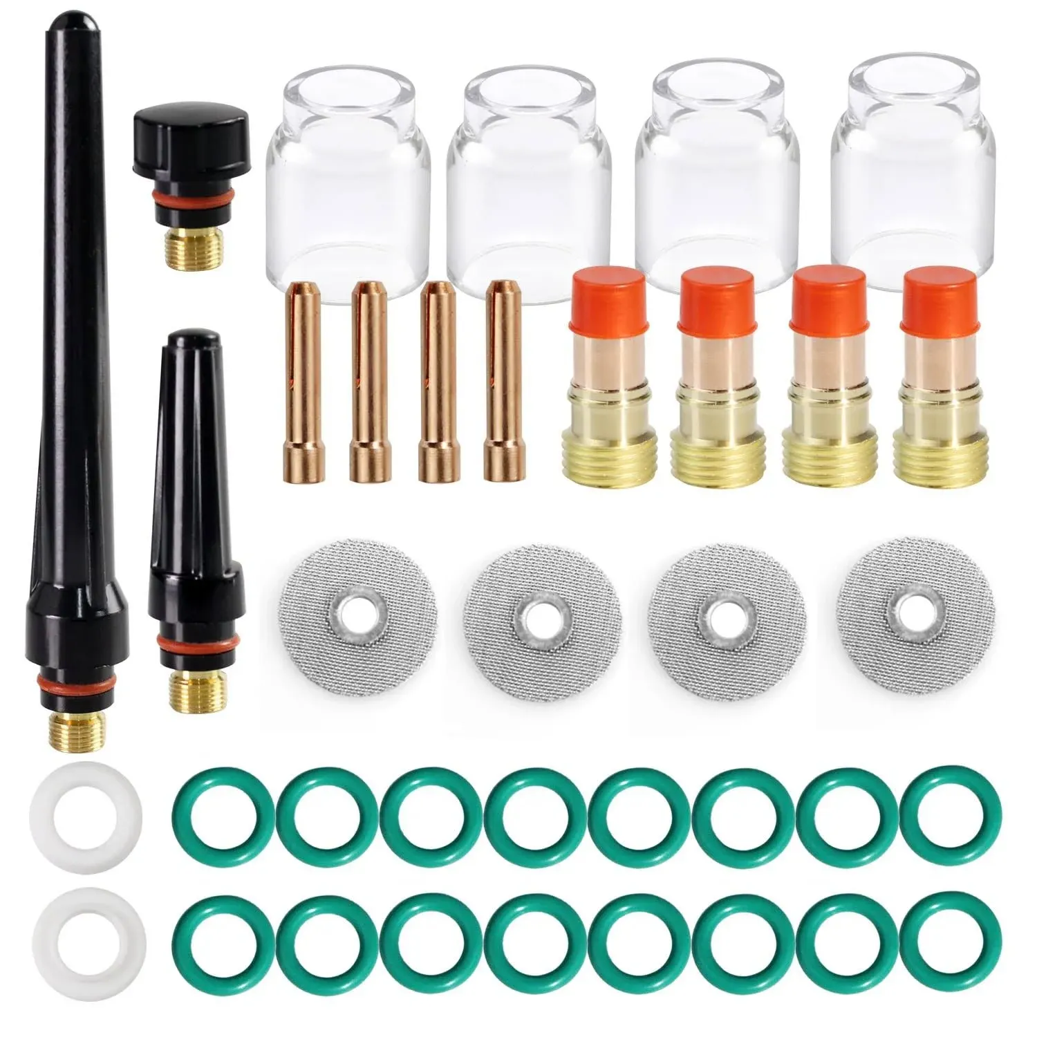 TIANLYLIN 37pcs TIG Gas Lens Collet Body & #12 Glass Cup Kit DB SR WP 17 18 26 TIG Welding Torch