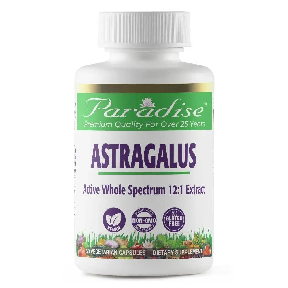 Paradise Herbs - Astragalus - 120 Vegetarian Capsules