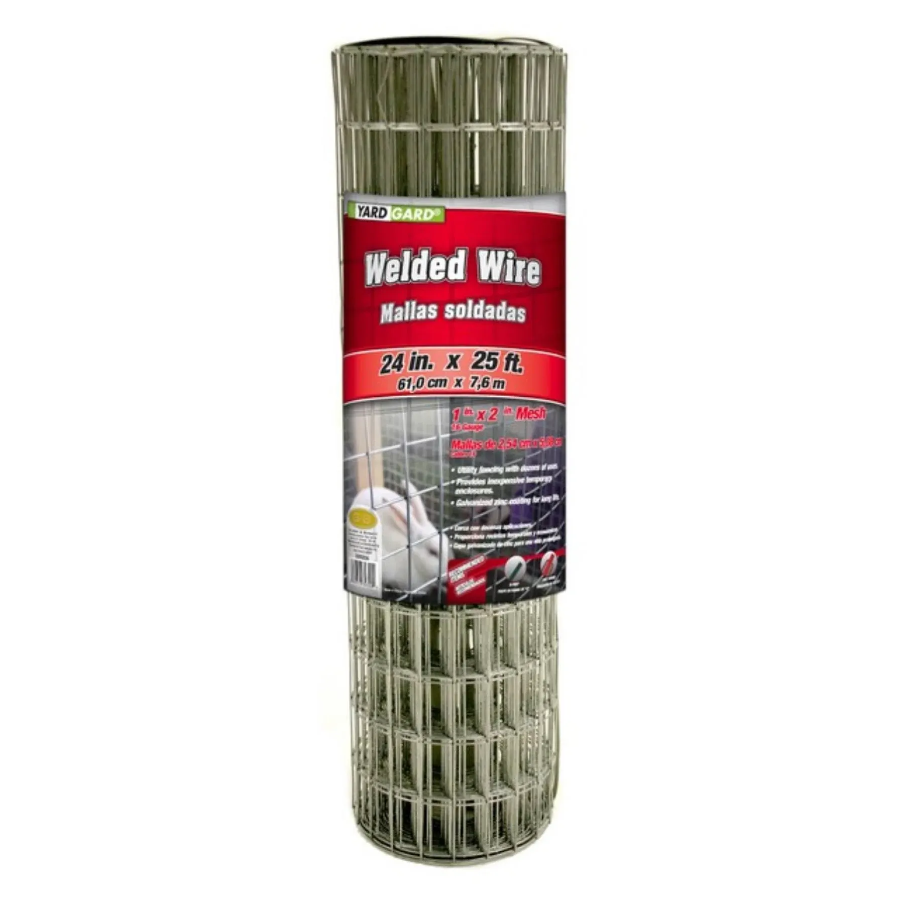 YARDGARD 1 Inch by 2 Inch Mesh, 24 Inch by 25 Foot Galvanized Welded Wire Fence