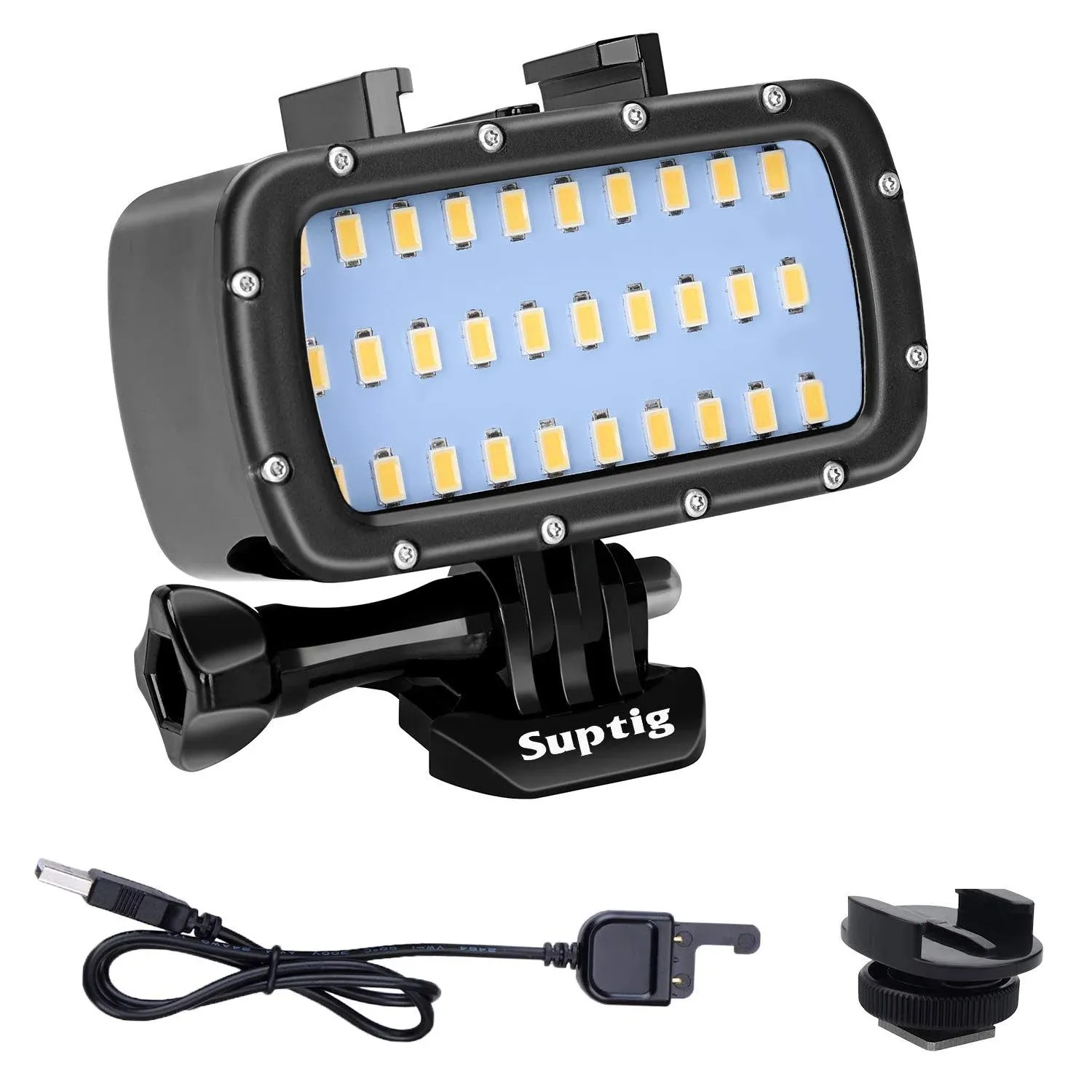 Suptig 30 LED Video Light Waterproof Light Underwater Light Compatible for GoPro ...