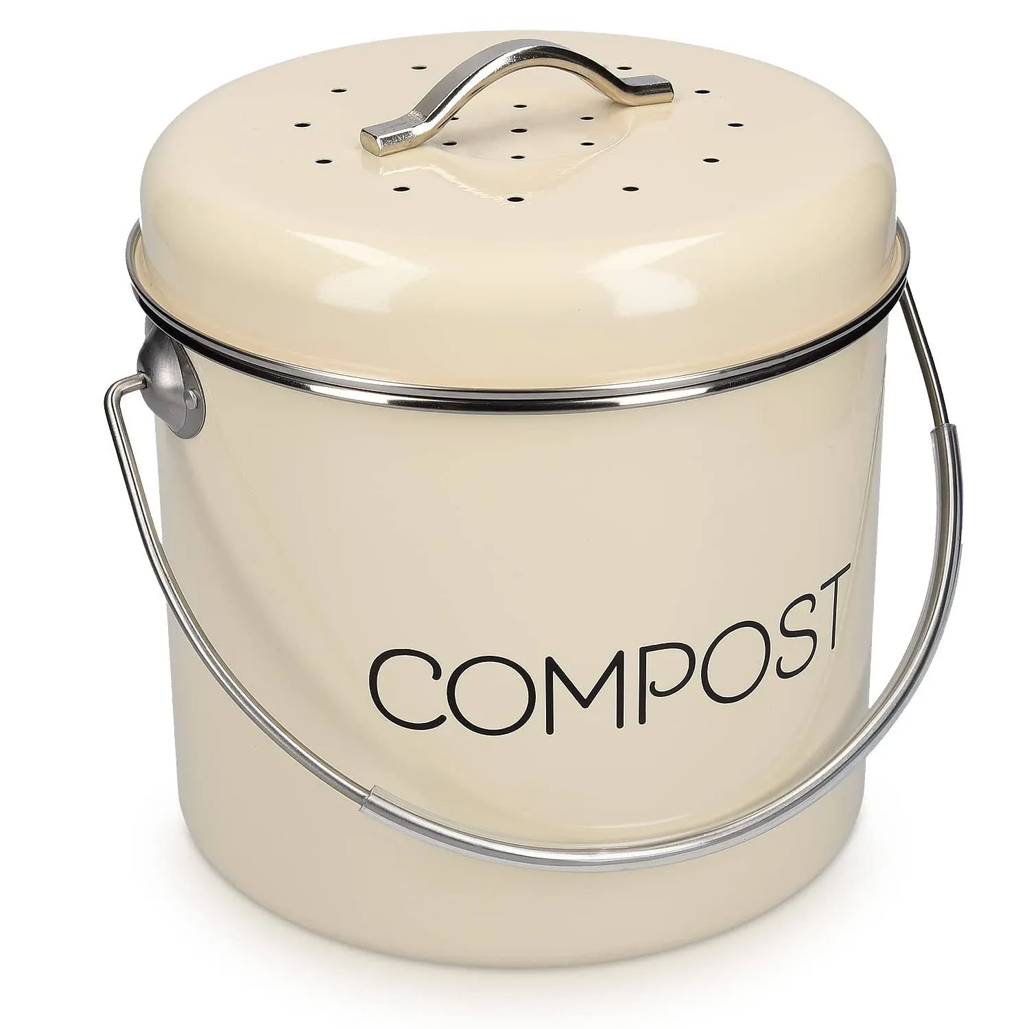 Compost Bin For Kitchen Counter 1.3 Gallon 5l Metal Countertop Indoor Composte