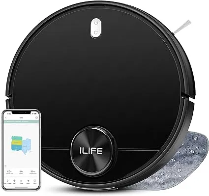 ILIFE A11 Robot Vacuum and Mop Combo, Real 2-in-1 Robot Vacuum Cleaner with Lidar Navigation, 4000Pa Strong Suction,150mins Runtime,Wi-Fi Connected,Multi-Floor Mapping, for Pet Hair,Hard Floor,Carpet