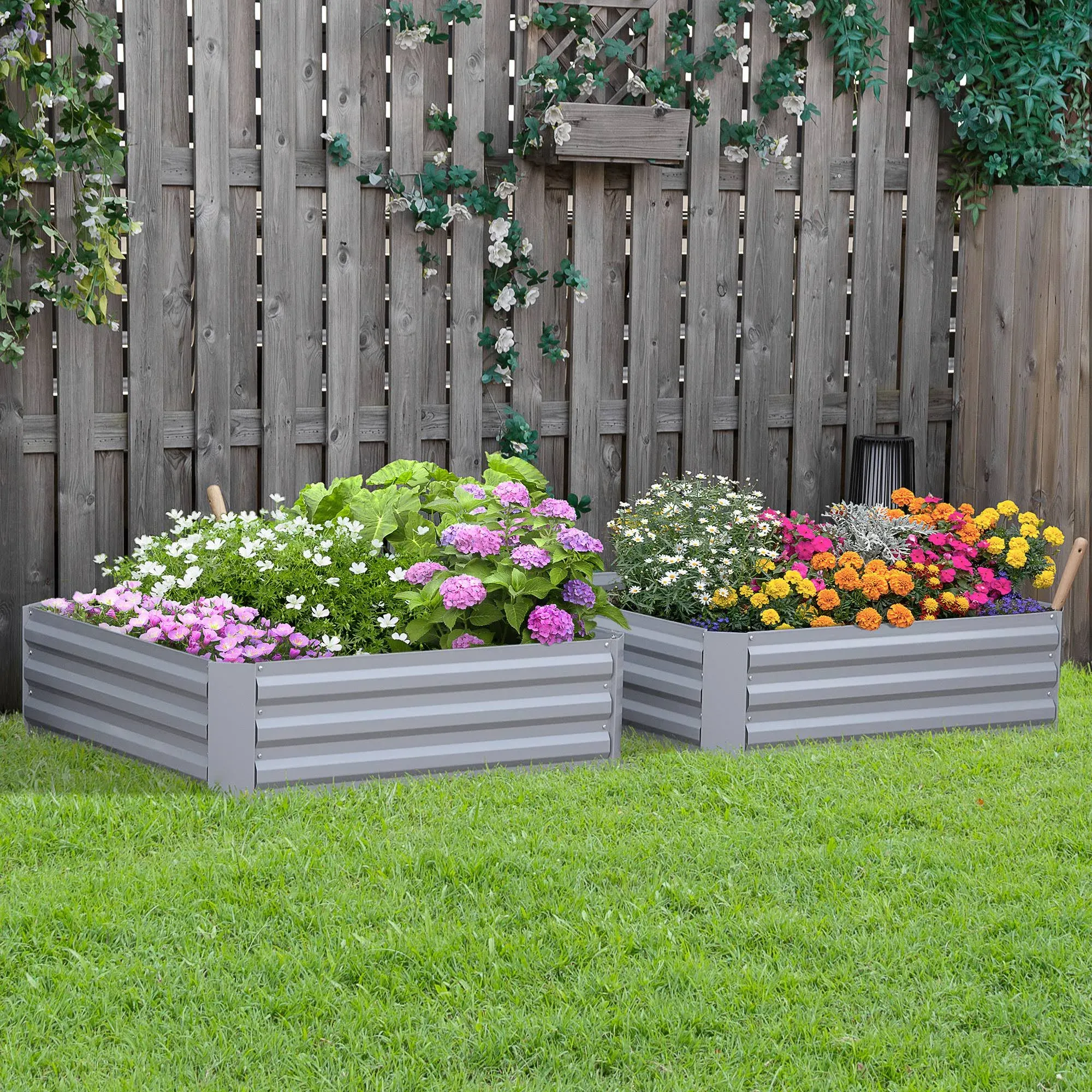 Outsunny Set of 2 Raised Garden Bed