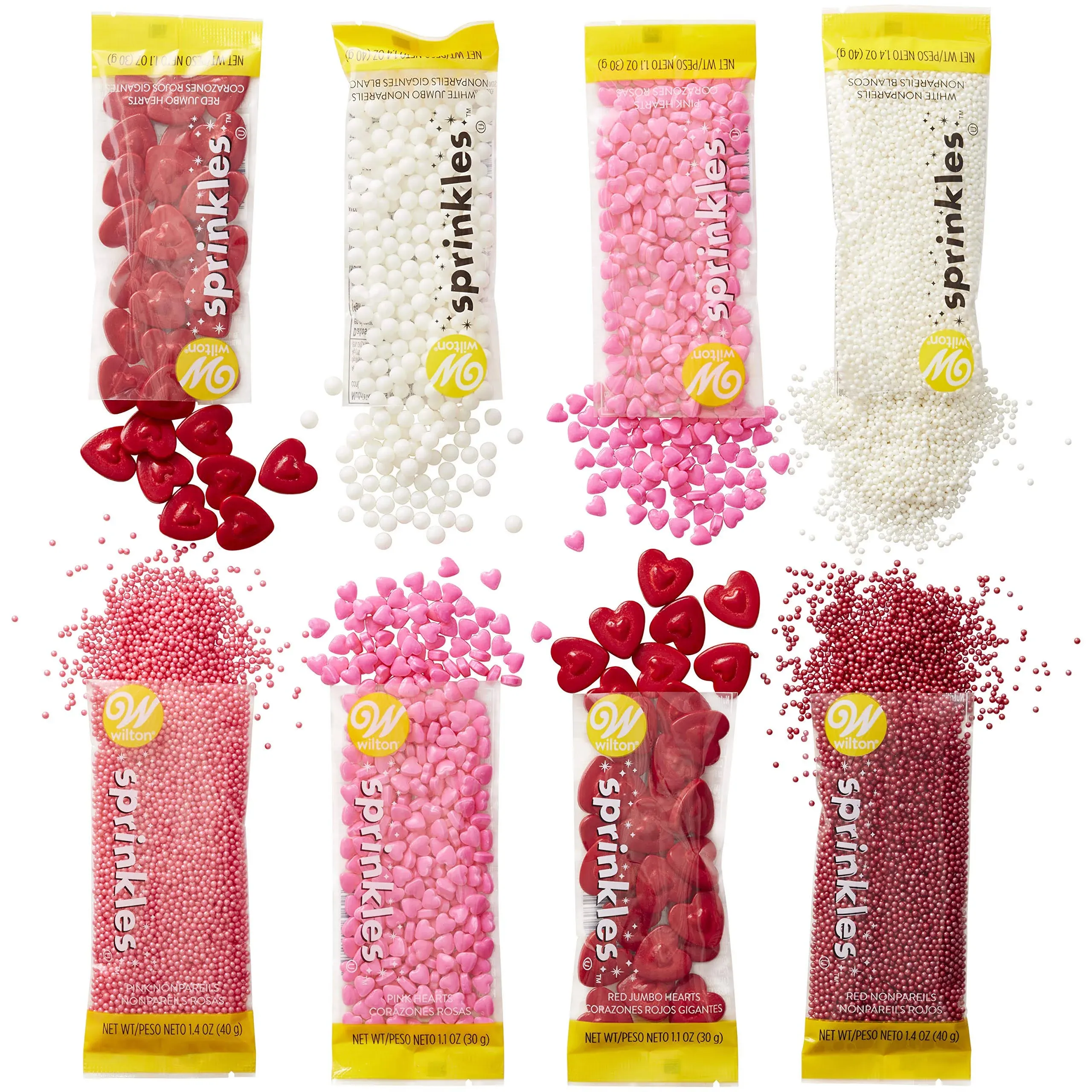 Wilton Valentine Sprinkles Dessert Decorating Set, 8-Count