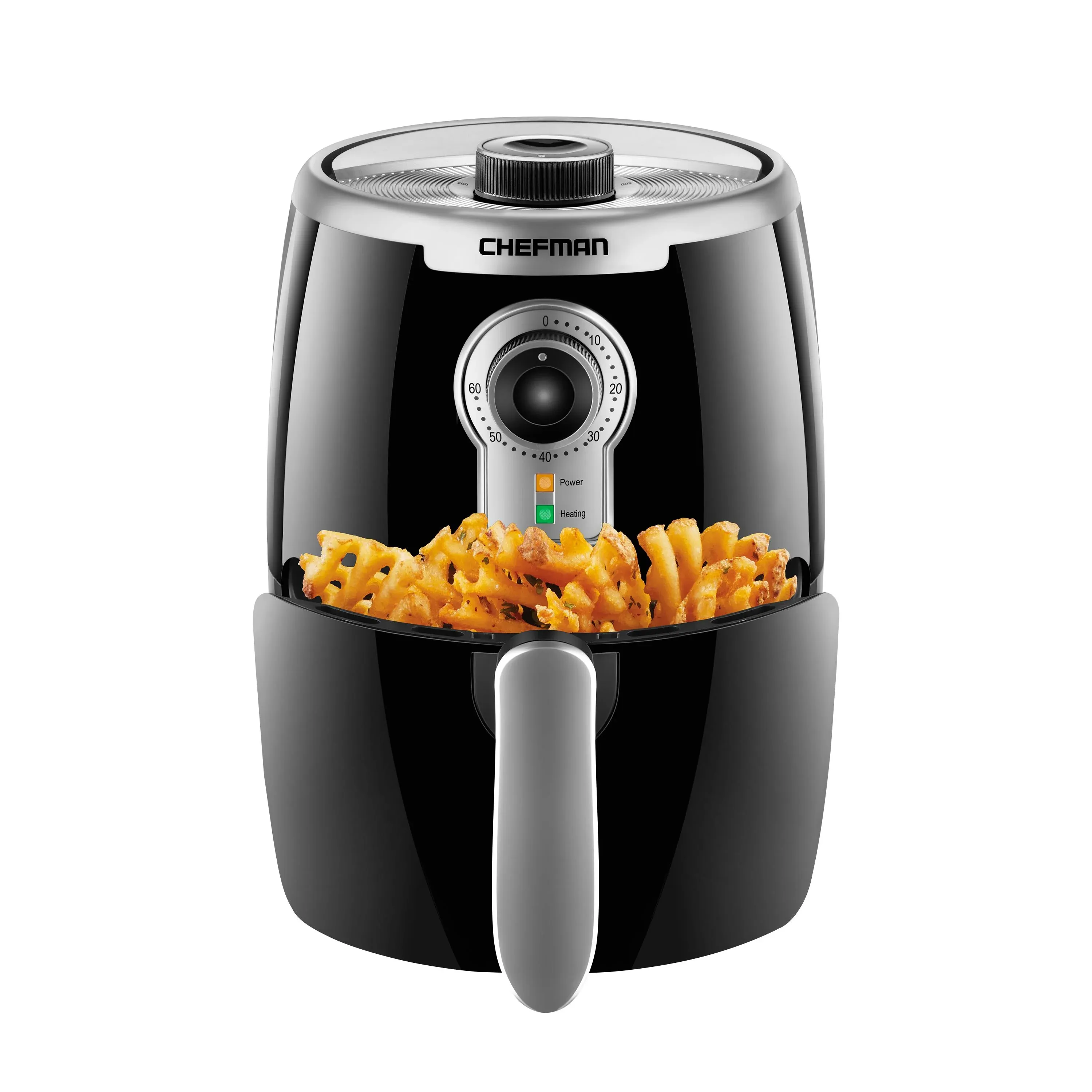 Chefman Small Compact Air Fryer Healthy Cooking, 2 Qt Nonstick, User Friendly and Adjustable Temperature Control w/ 60 Minute Timer & Auto Shutoff, Dishwasher Safe Basket, BPA-Free, 2 Quart, Black