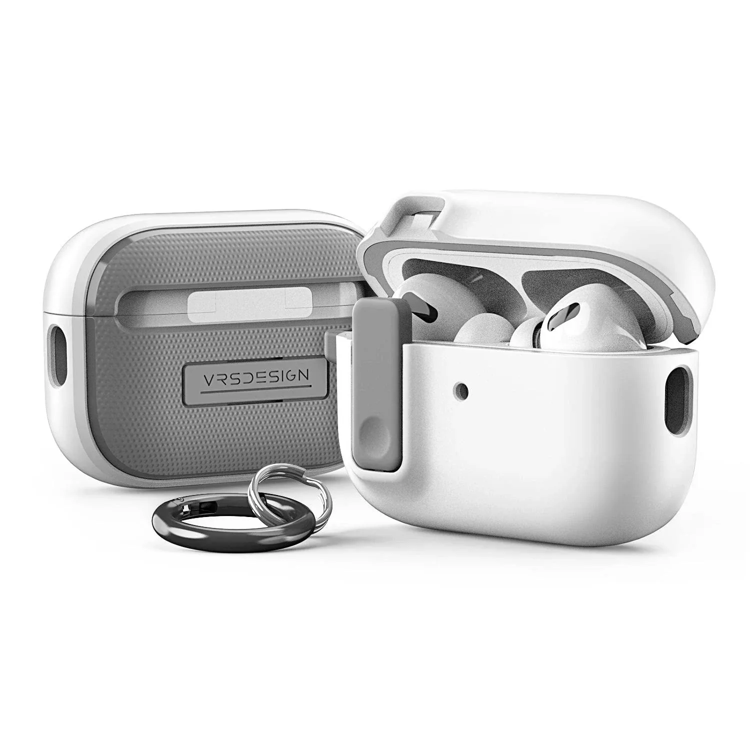 VRS Design Modern Lock Airpods Pro Case for Apple Airpods Pro 2nd Generation & 1st Generation (2023/2022/2019) (Sand Stone - Olive Green) [US Patent Registered]