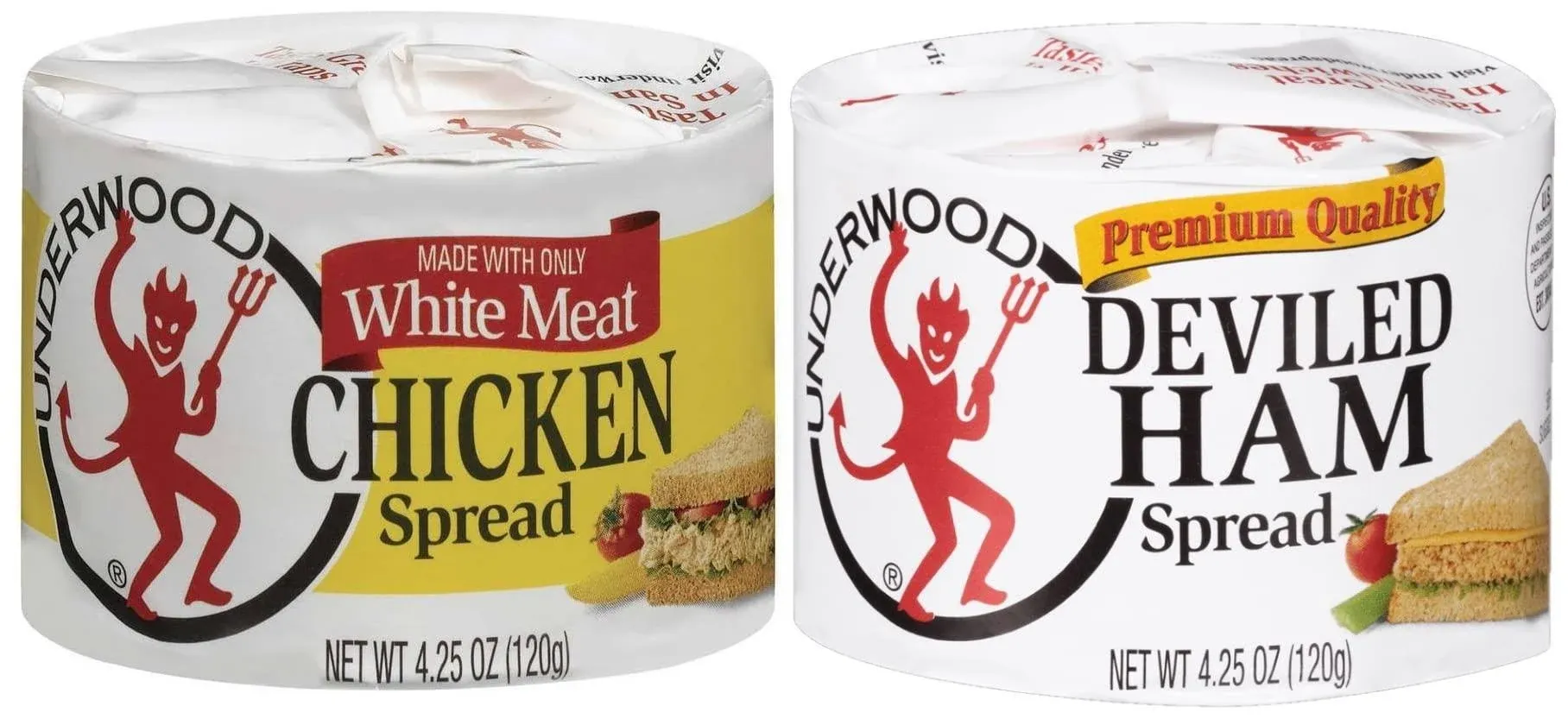 Underwood Chicken Spread and Deviled Ham Spread, 4.25oz Pack of 6 - with MYD ...