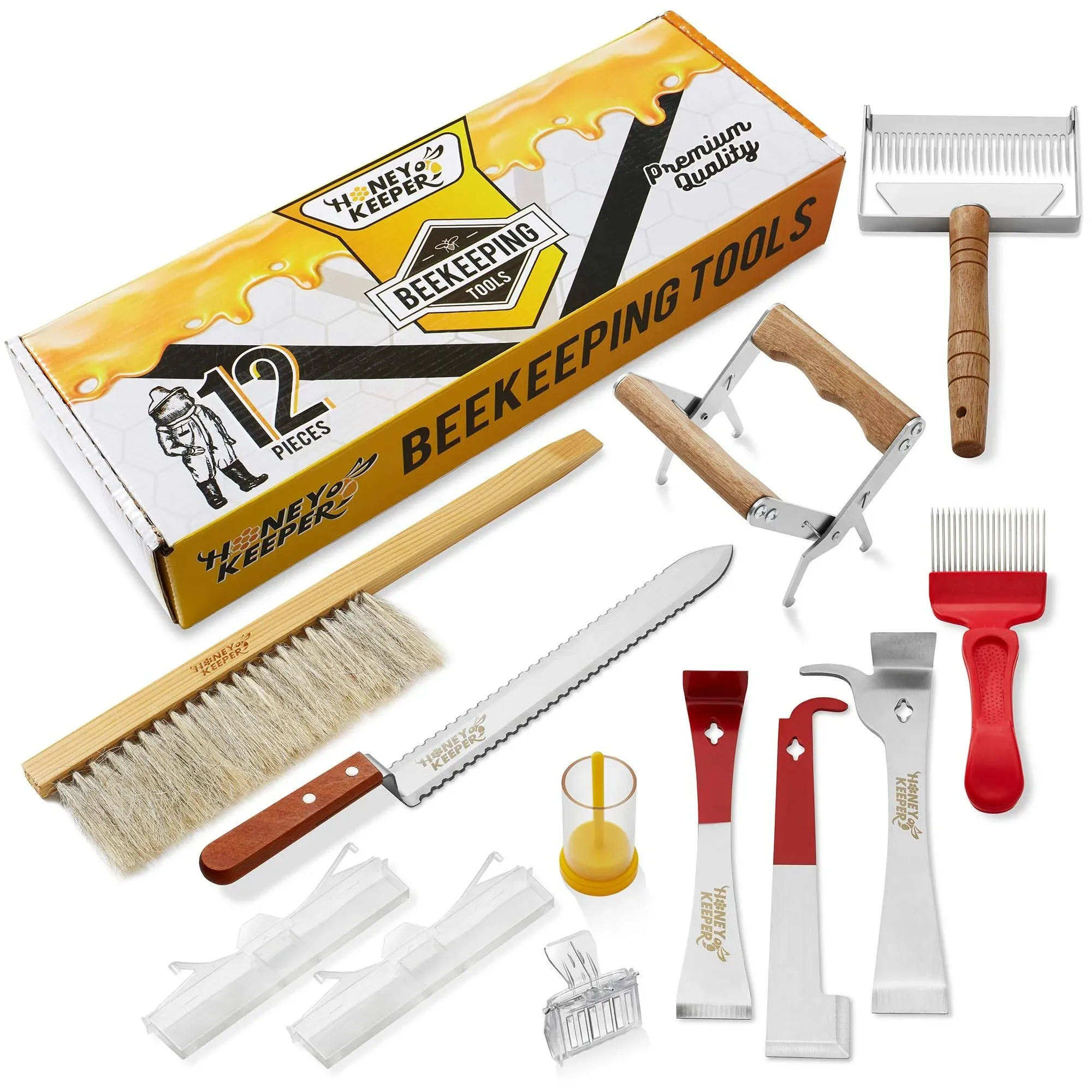 12-Piece Beekeeping Tool Kit, Essential Starter Supplies for Beekeeper