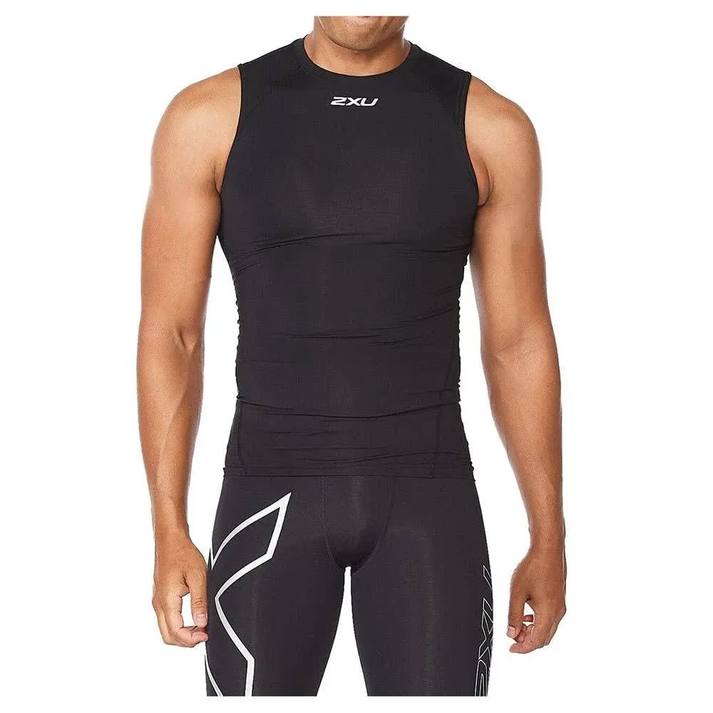 2XU Men's Core Compression Sleeveless L Black/Silver