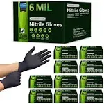 Inspire HEAVY DUTY 6Mil ORIGINAL Quality Stretch Nitrile Black Gloves Disposable Latex Free |Medical, Food, Mechanic, Tattoo