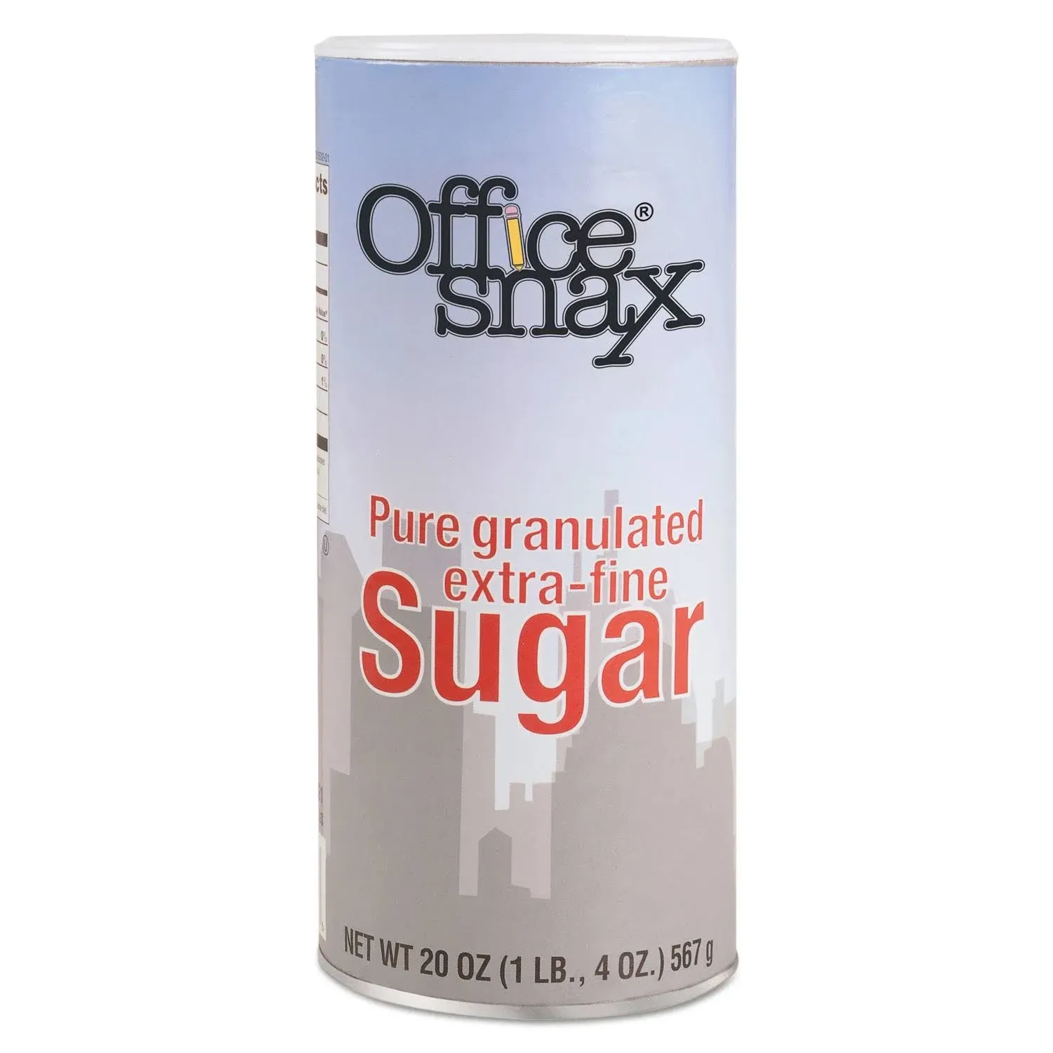 Office Snax 00019G Reclosable Canister of Sugar, 20 oz, 3/Pack