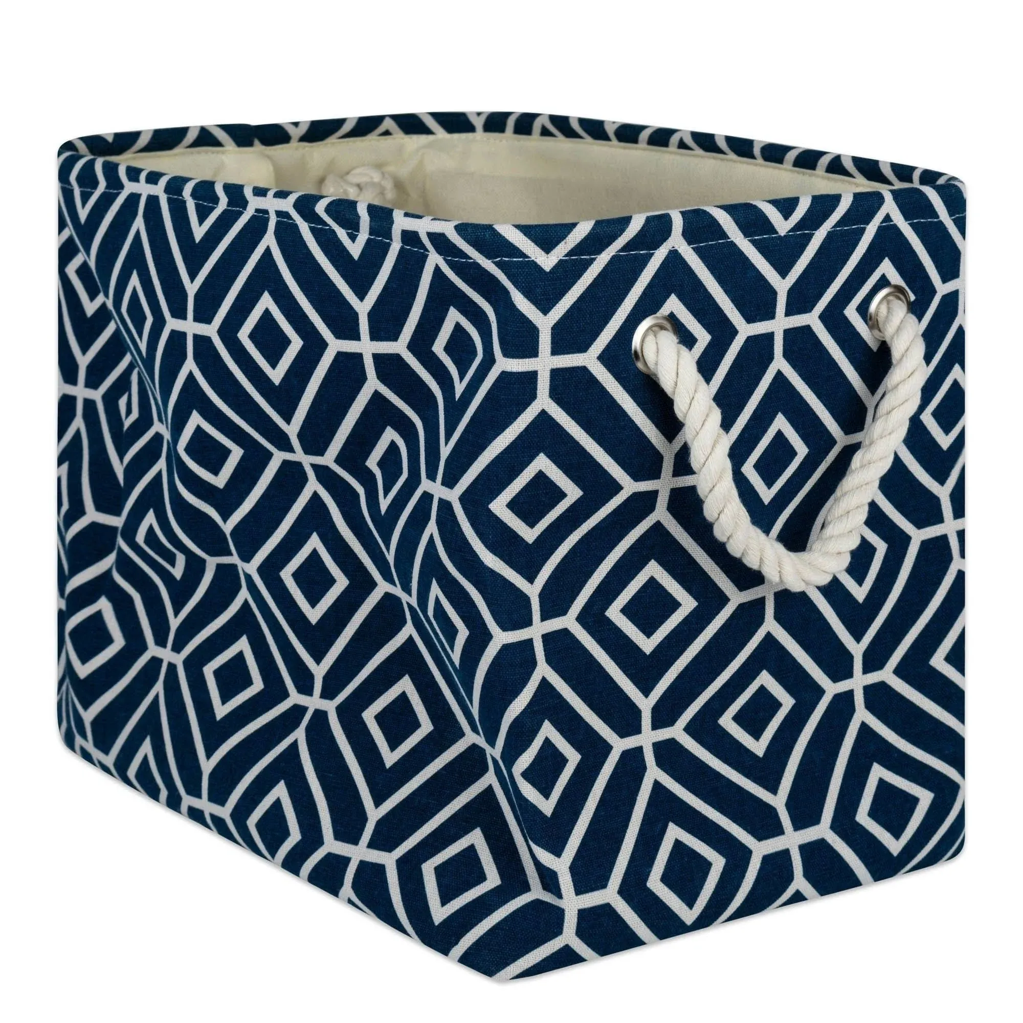 Design Import Storage Bin Stained Glass, Rectangle In Navy