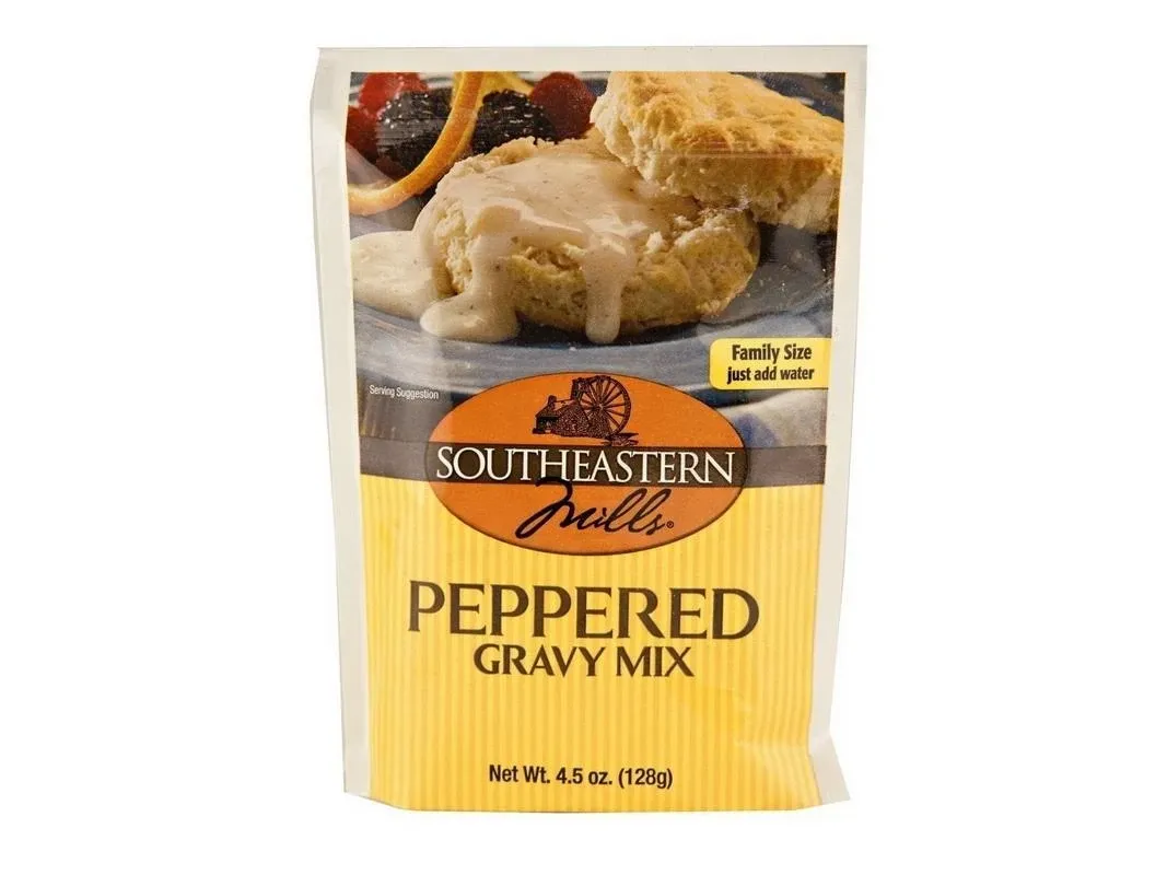 Southeastern Mills Gravy Mix Packet, Peppered Gravy Mix, Makes 3 ½ Cups of Gravy, Just Add Water, Family Size Packet, 4.5-Ounce Packet (Pack of 24 Packets)