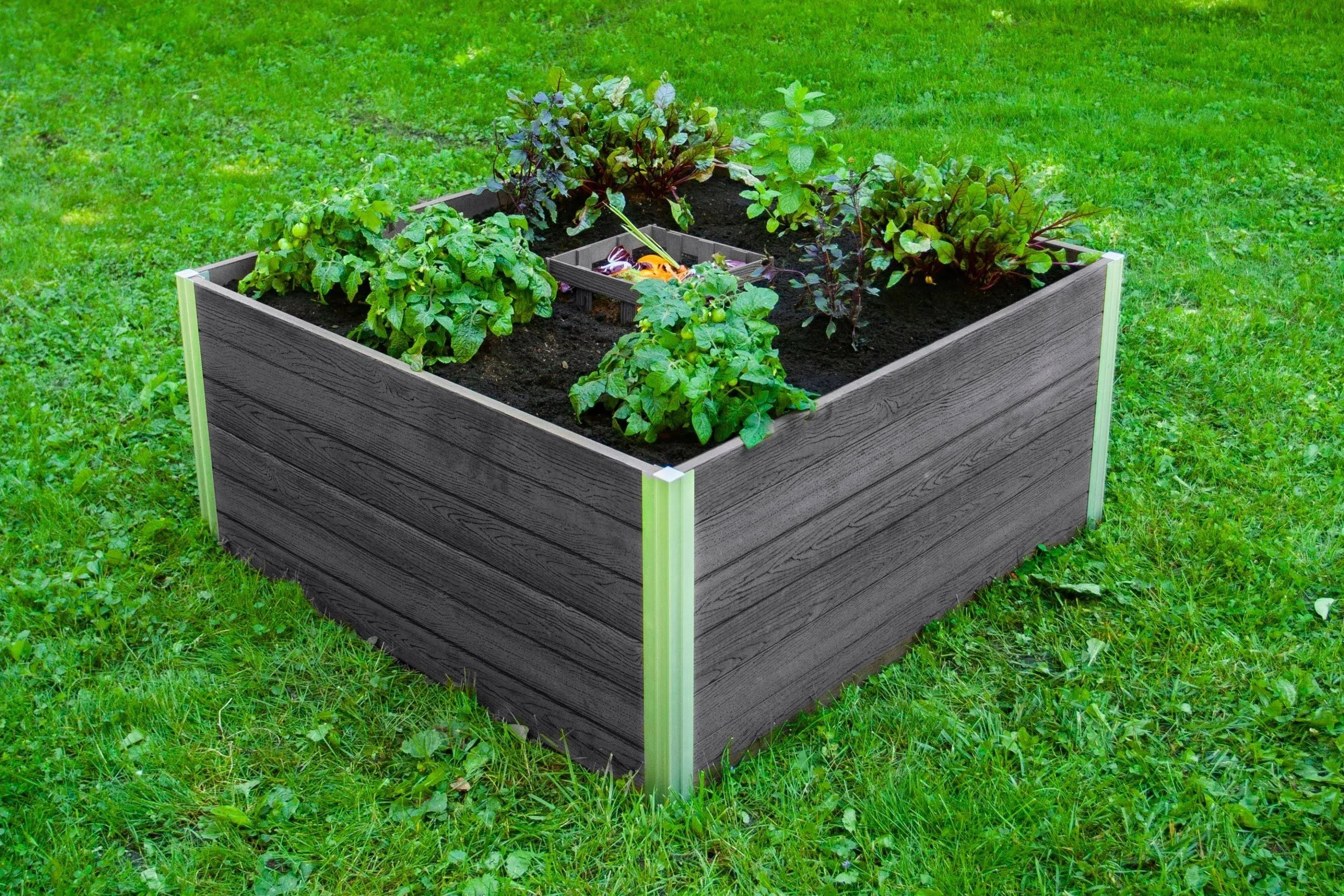 Vita Urbana 4x4x22 Keyhole Composting Garden - Slate Grey