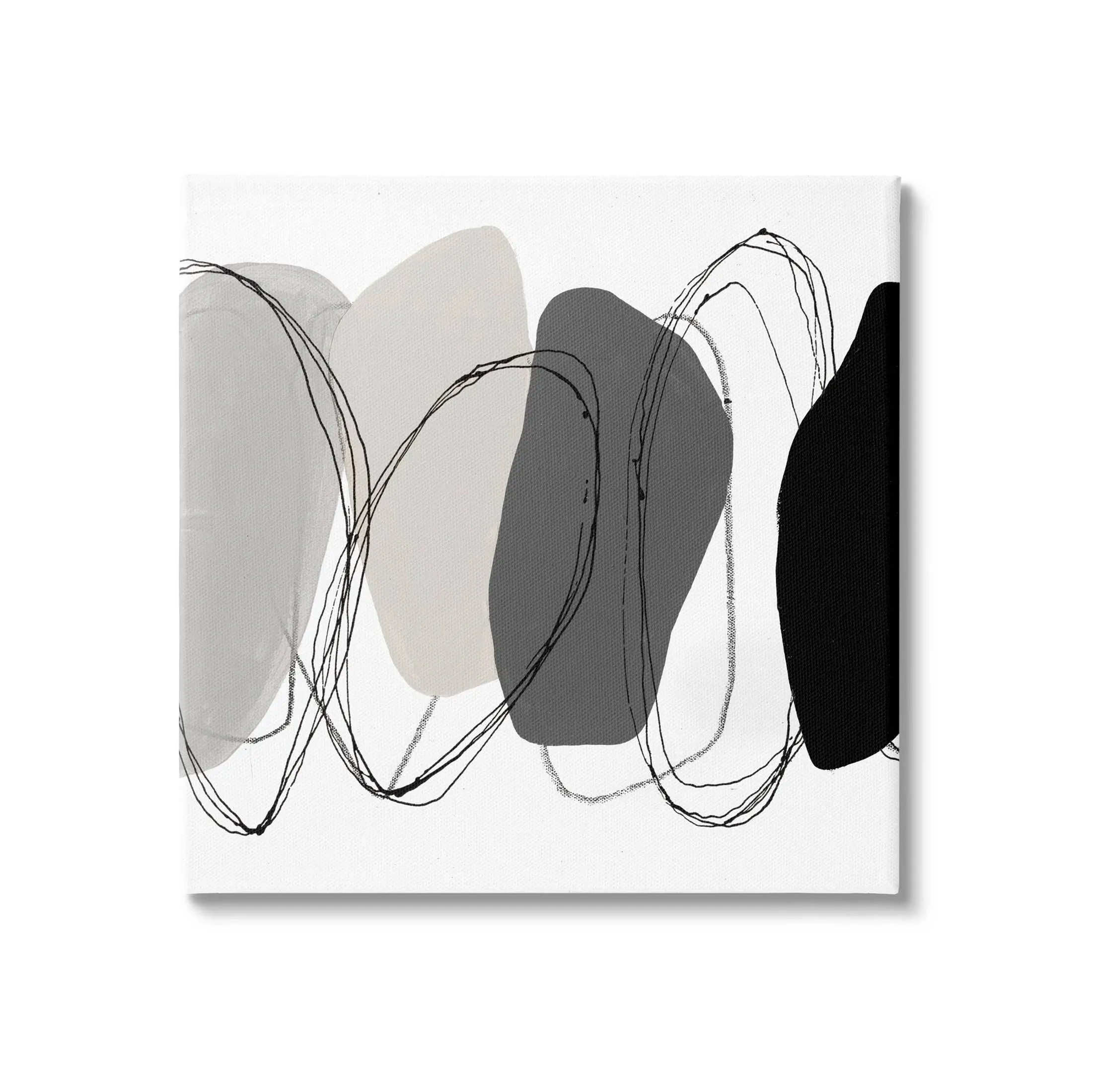 Stupell Industries Abstract Round Forms Outlines Canvas Wall Art, Design by Ruth ...