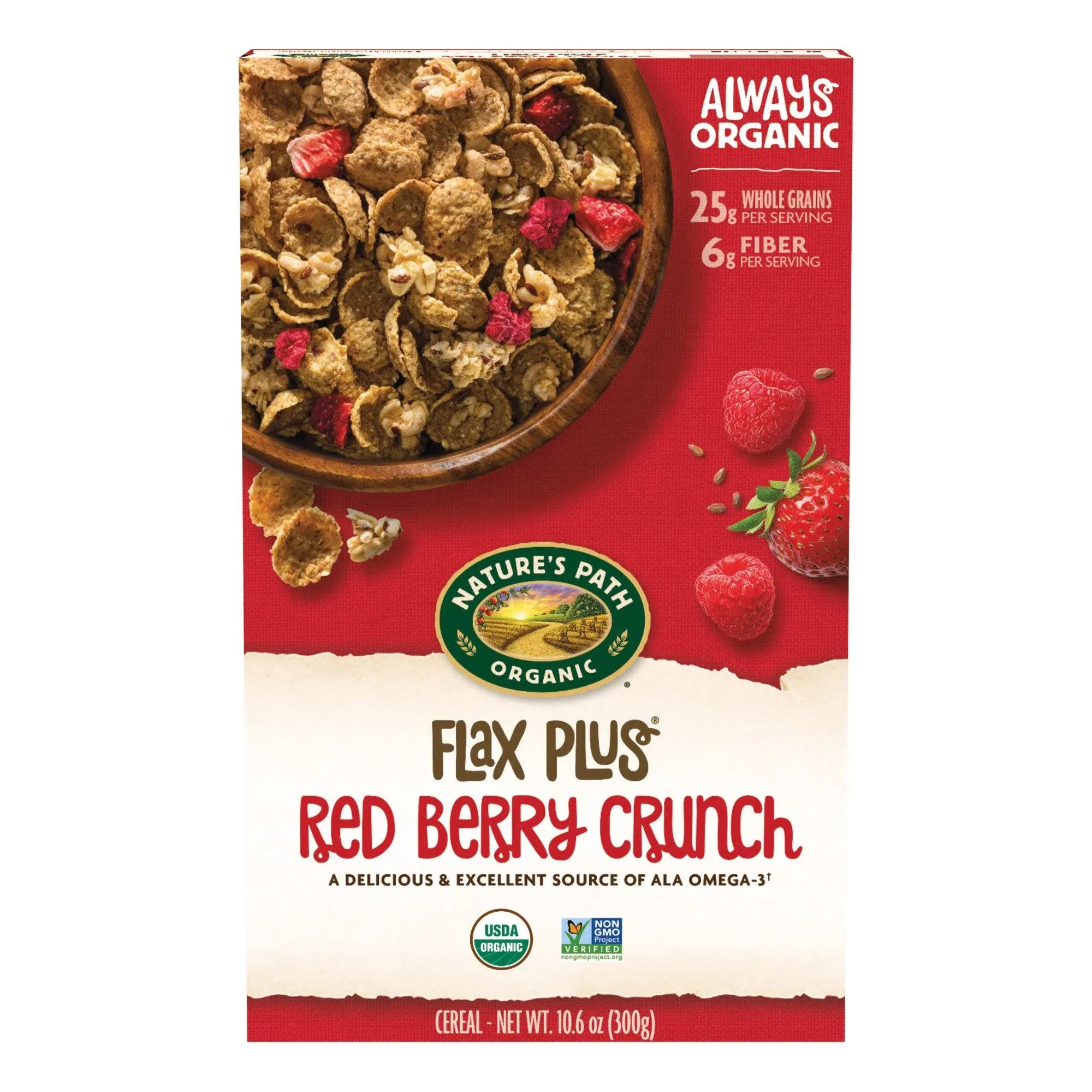 Nature's Path Organic Flax Plus Cereal, Red Berry Crunch - 10.6 oz