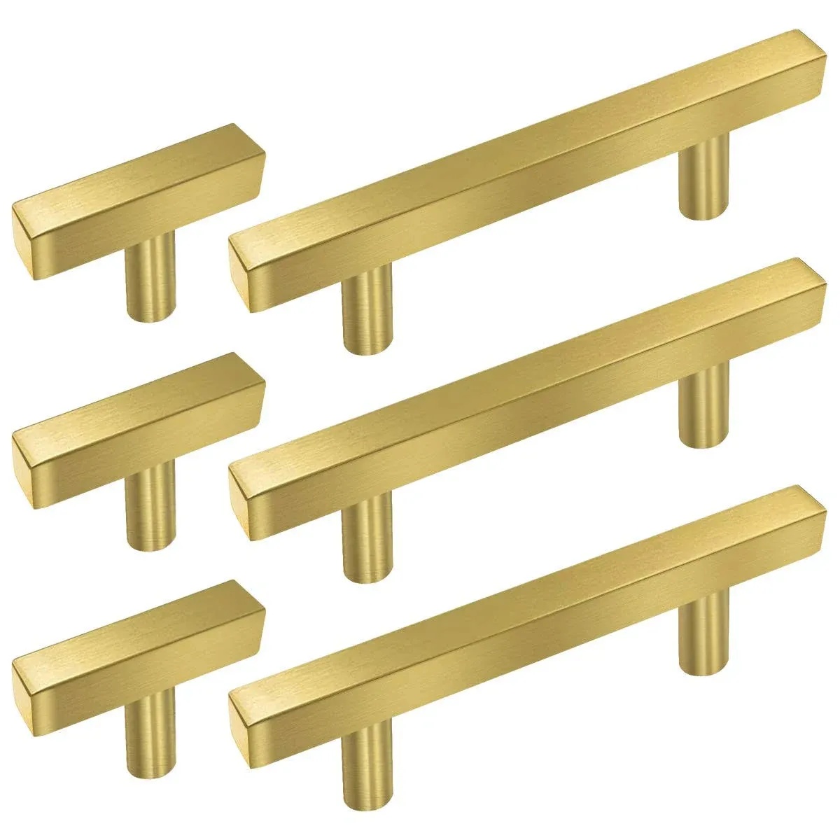 20 Pack Sunriver Hollow Brushed Brass Golden Square Bar Cabinet Handles