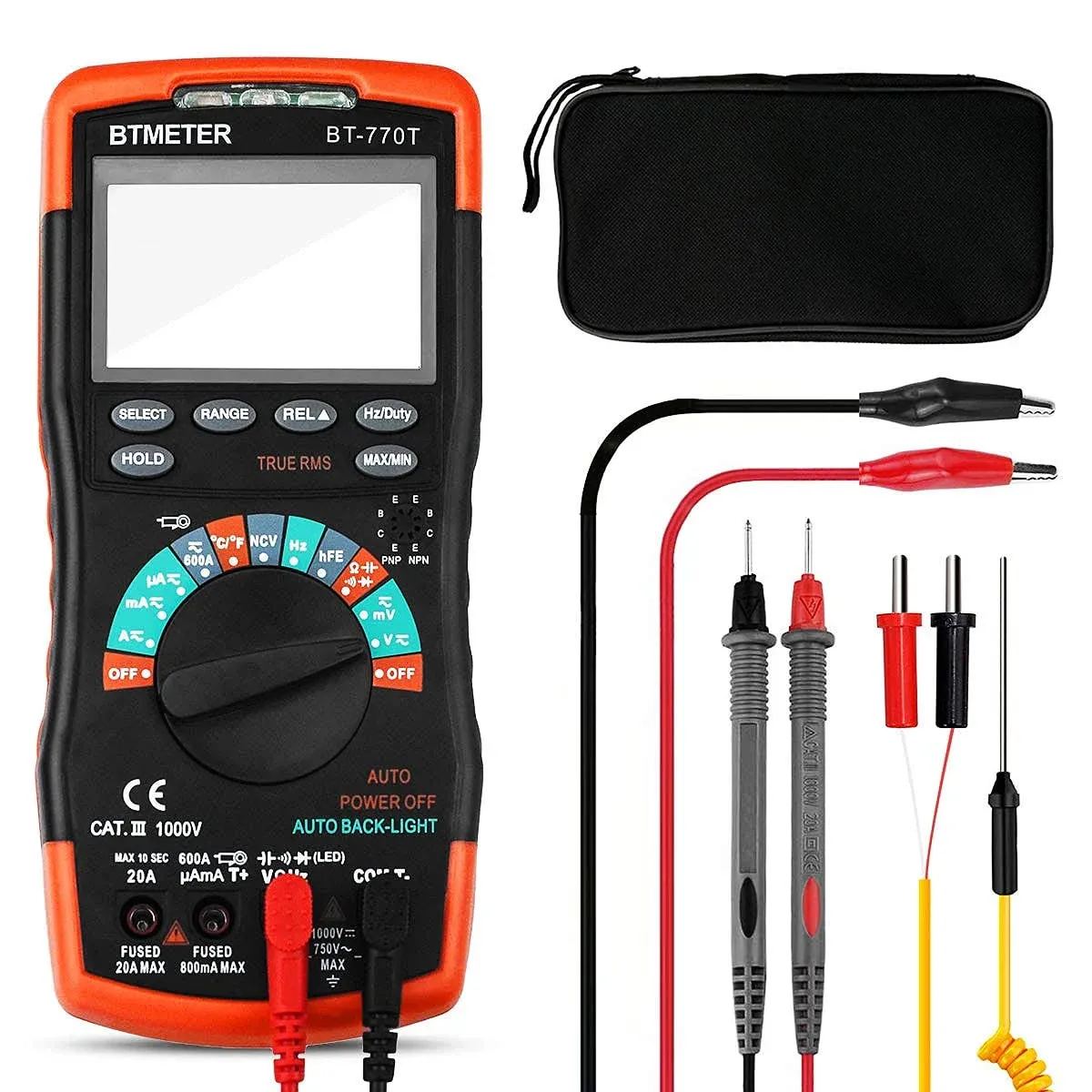 True Rms Digital Multimeter Tester 6000 Counts Ac Dc 20a Ohmmeter Vol Dmm Measur