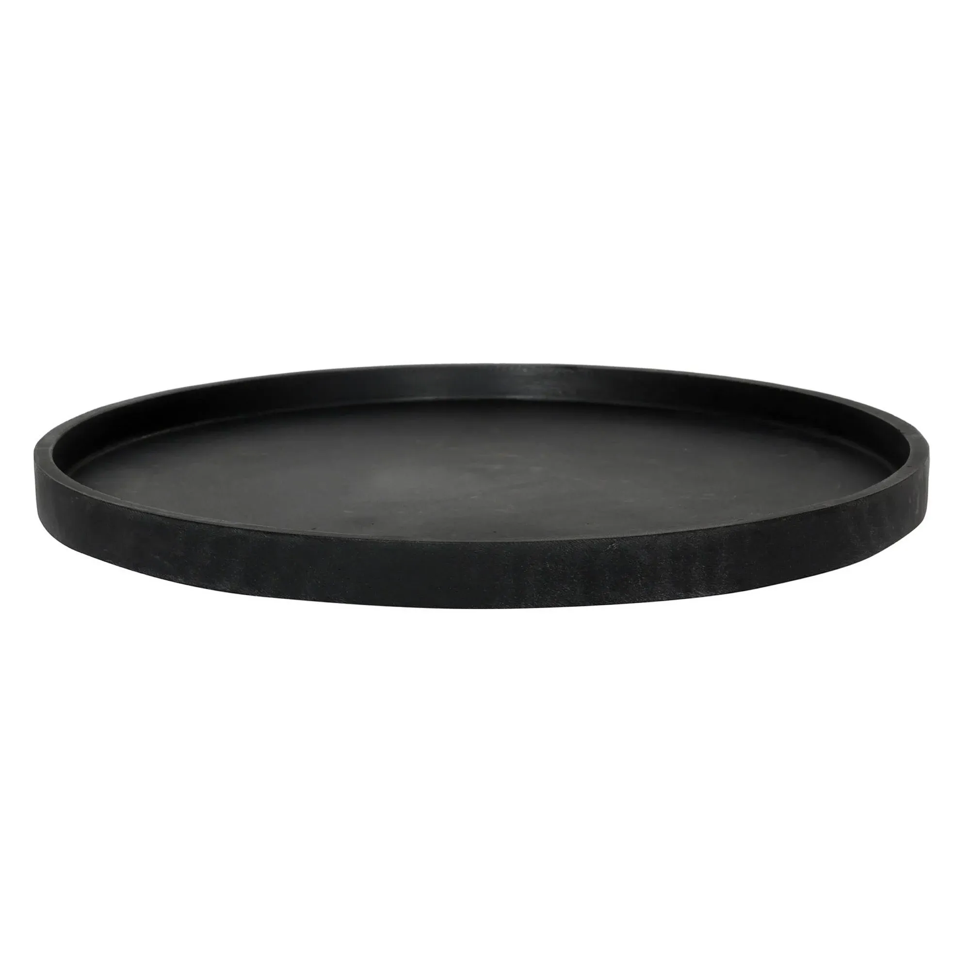 Pottery Pots Medium 18.7 in. Dia Black Fiberstone Indoor Outdoor Round Saucer for ...