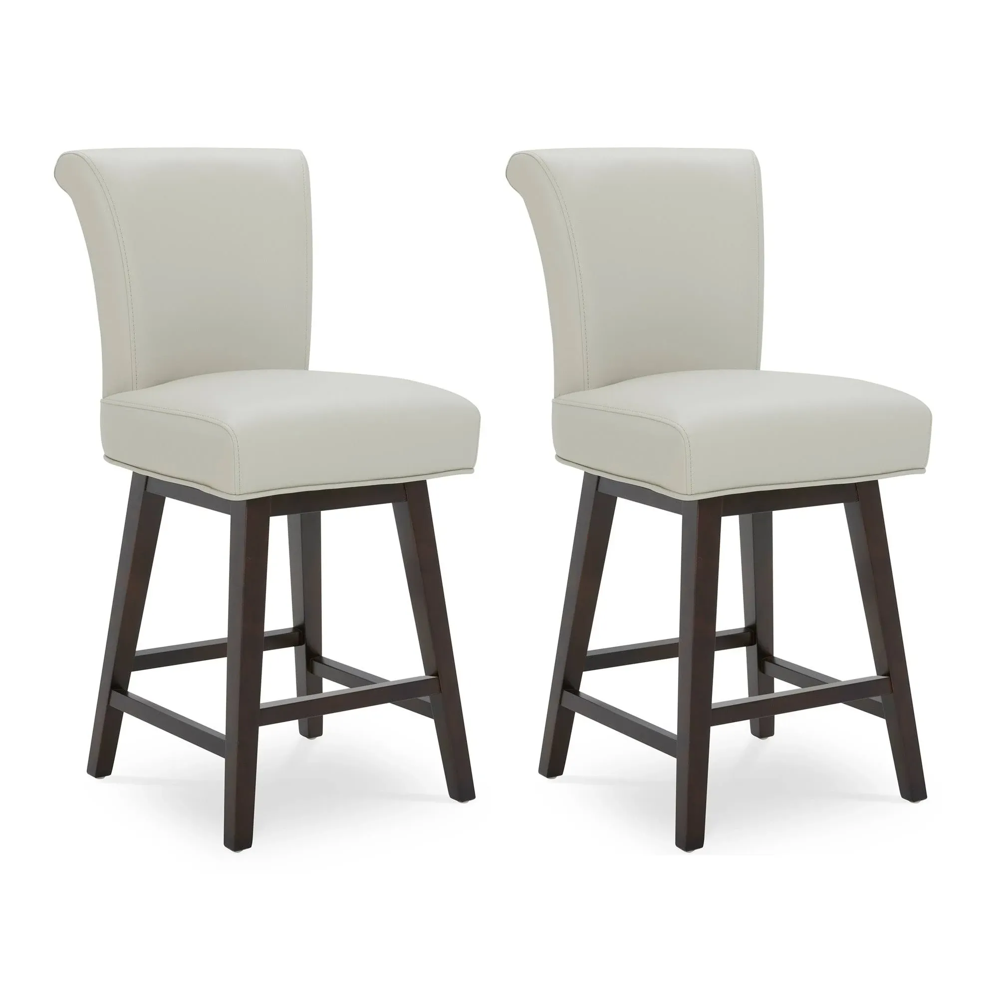 Noah Upholstered 26-inch Counter Height Swivel Barstool (Set of 2)