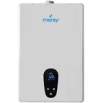 MAREY GA24CSALP 8.34GPM, High Efficienty, CSA Certified, Residential Multiple Points of Use Liquid Propane Gas Tankless Water Heater, White, Small