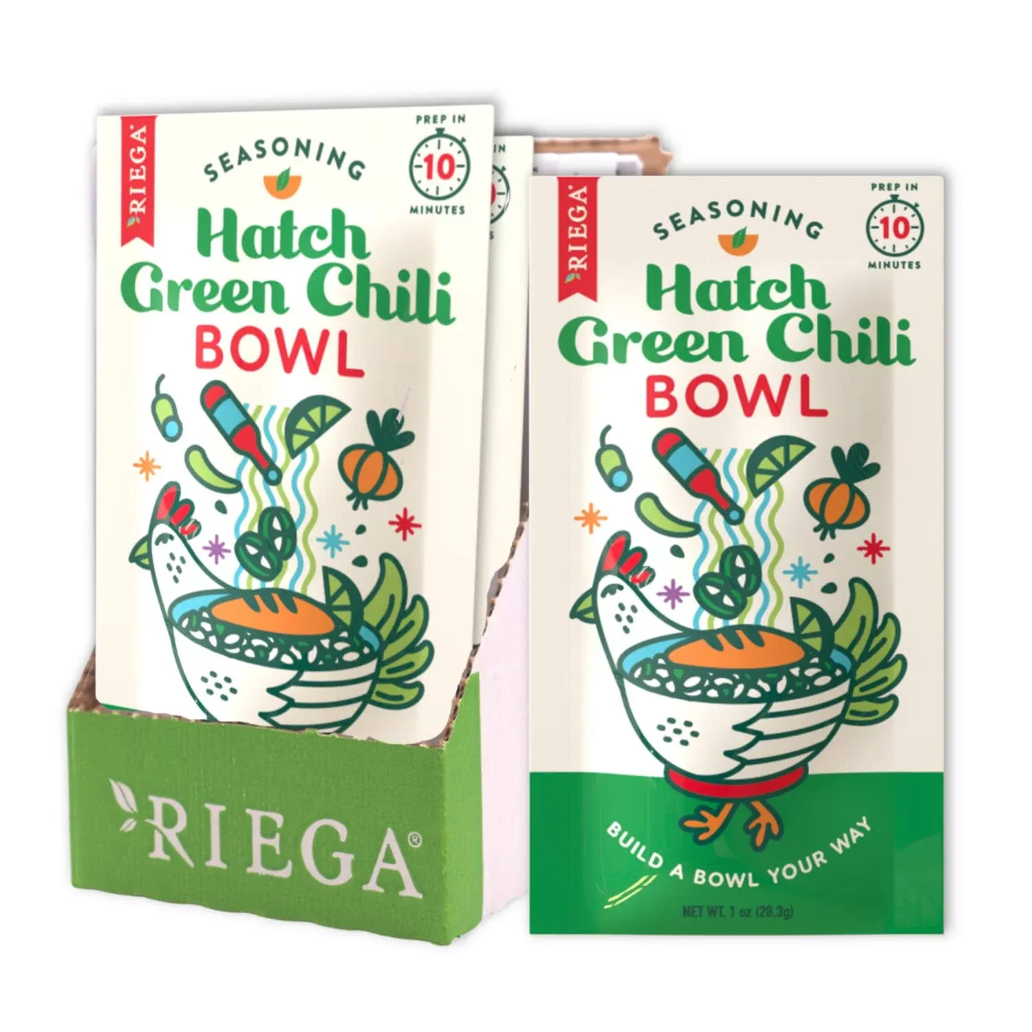 Riega Hatch Green Chili Bowl Seasoning, Authentic Hatch Green Chili Pepper Flavor ...