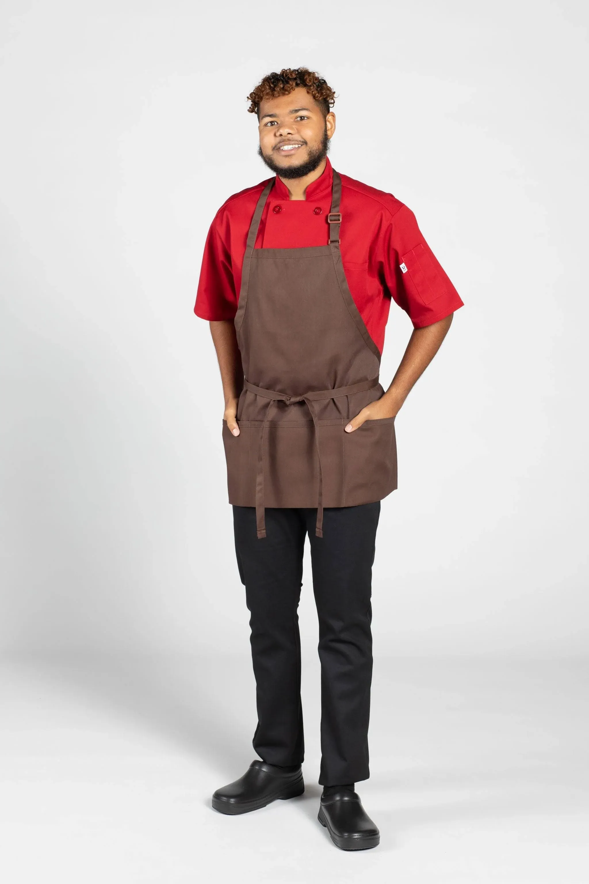 Uncommon Threads Unisex Adjustable 3 Pocket Restaurant Bib Apron